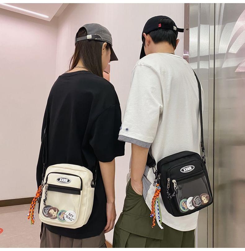 Set: PVC Panel Crossbody Bag + Brooch + Bag Charm Product Image