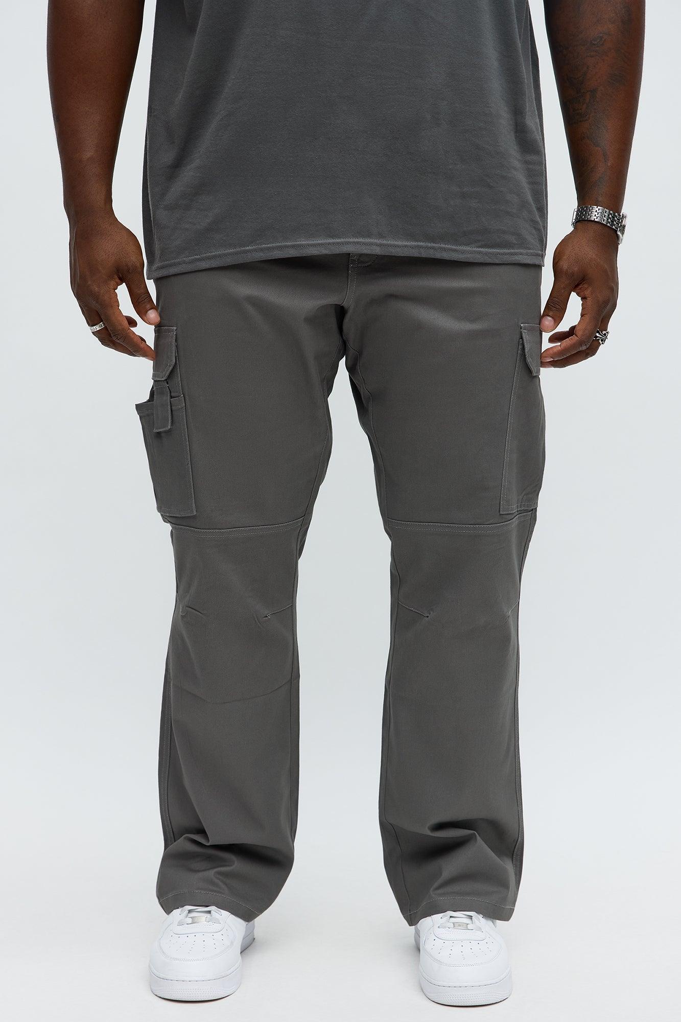 Stacked Slim Flare Kryptonite Cargo Pants - Grey Male Product Image