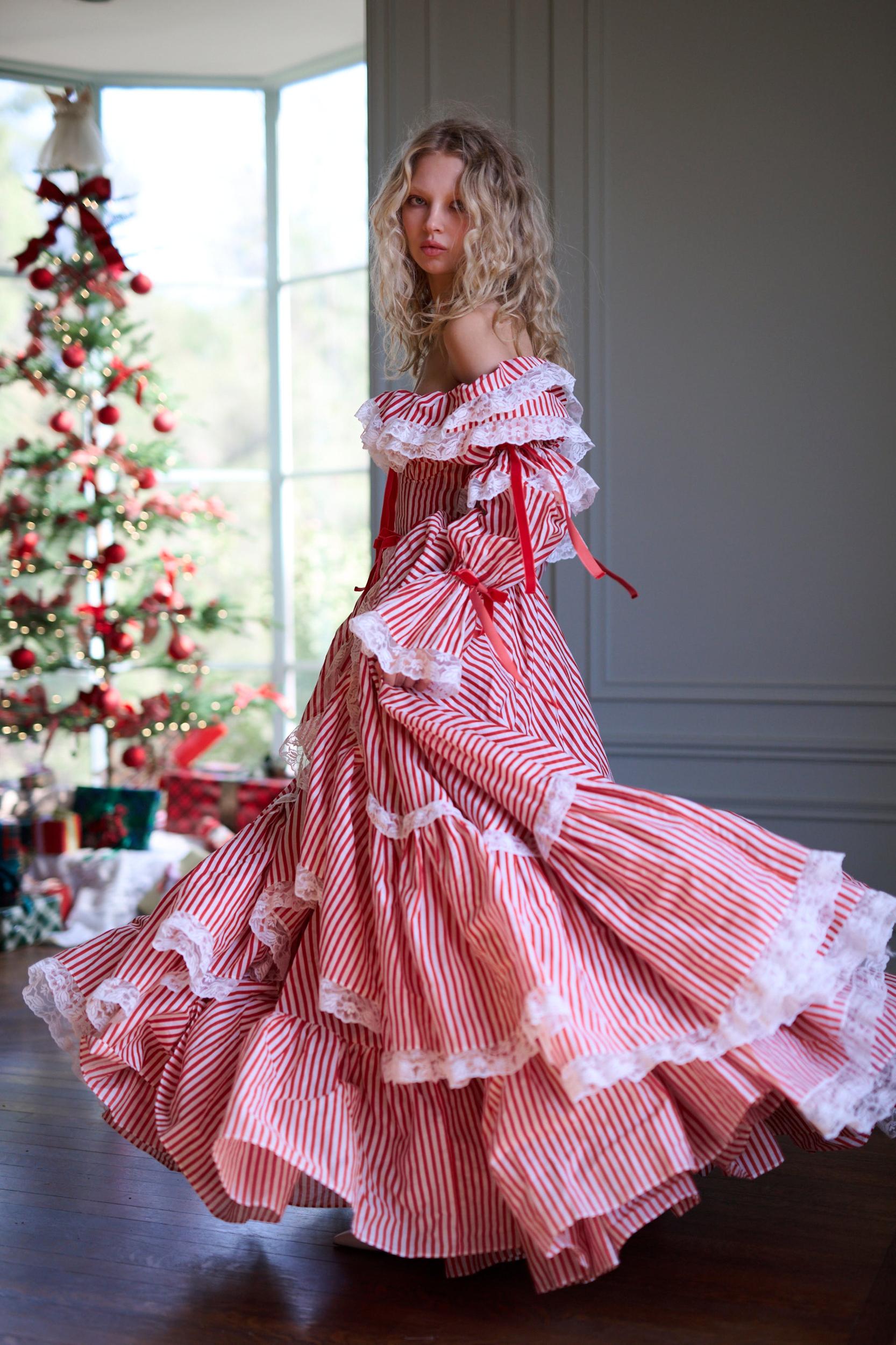 The Candy Stripe Waltz Gown Product Image