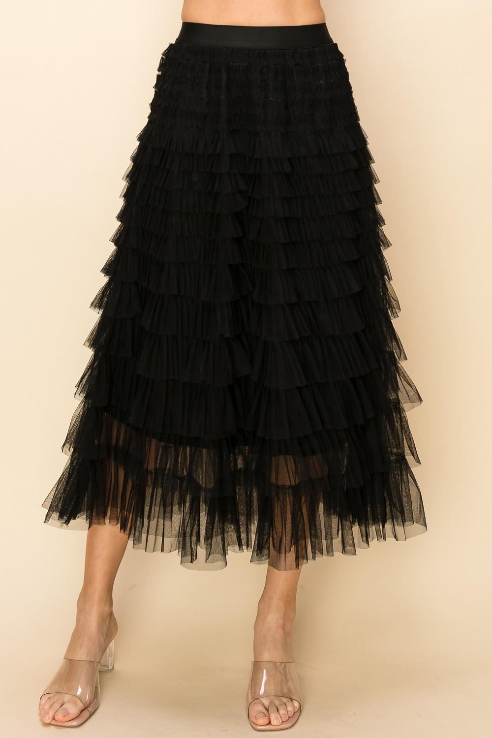 RUFFLE MAXI SKIRT Product Image