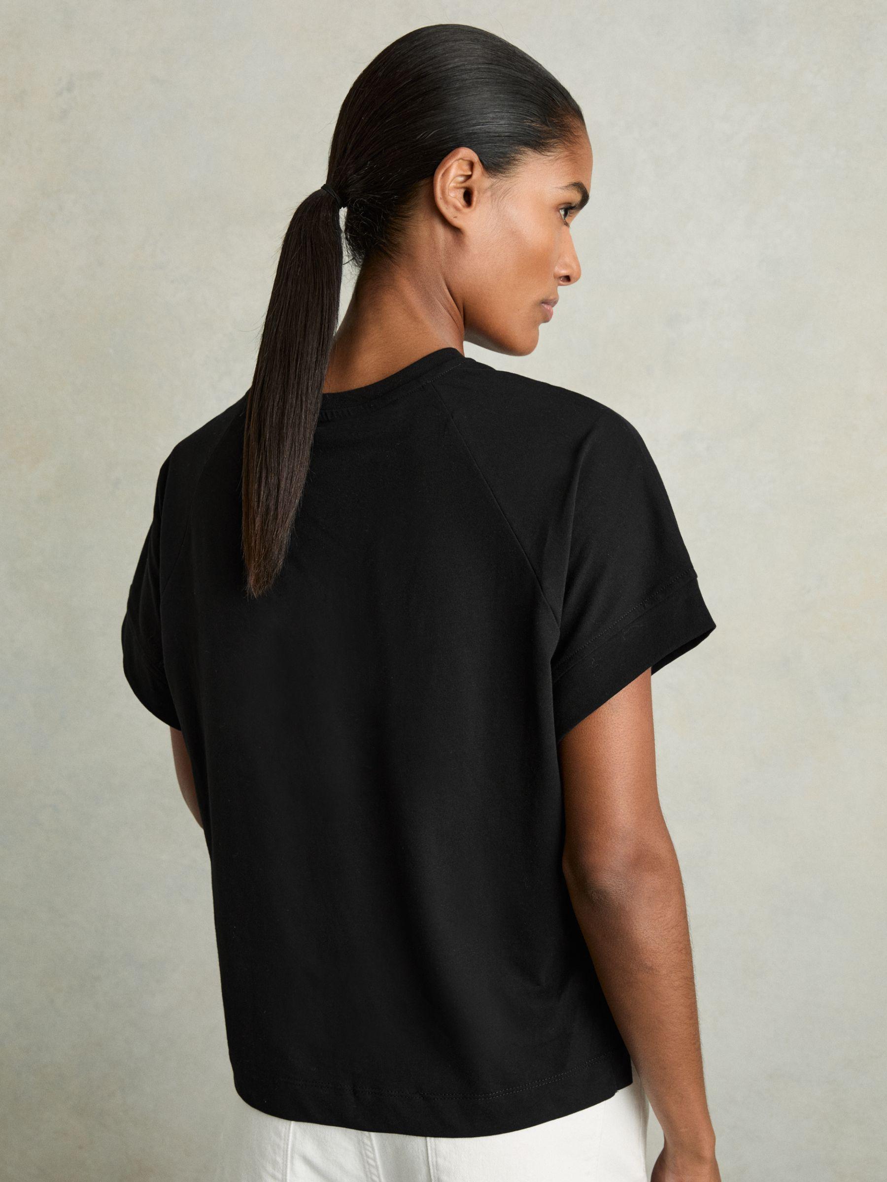 Cotton Crew Neck T-Shirt in Black Product Image