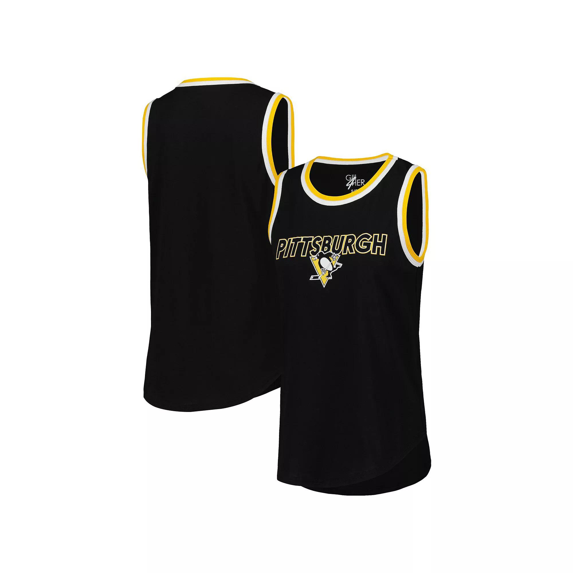 Women's G-III 4Her by Carl Banks Black Pittsburgh Penguins Strategy Tank Top, Size: Medium Product Image