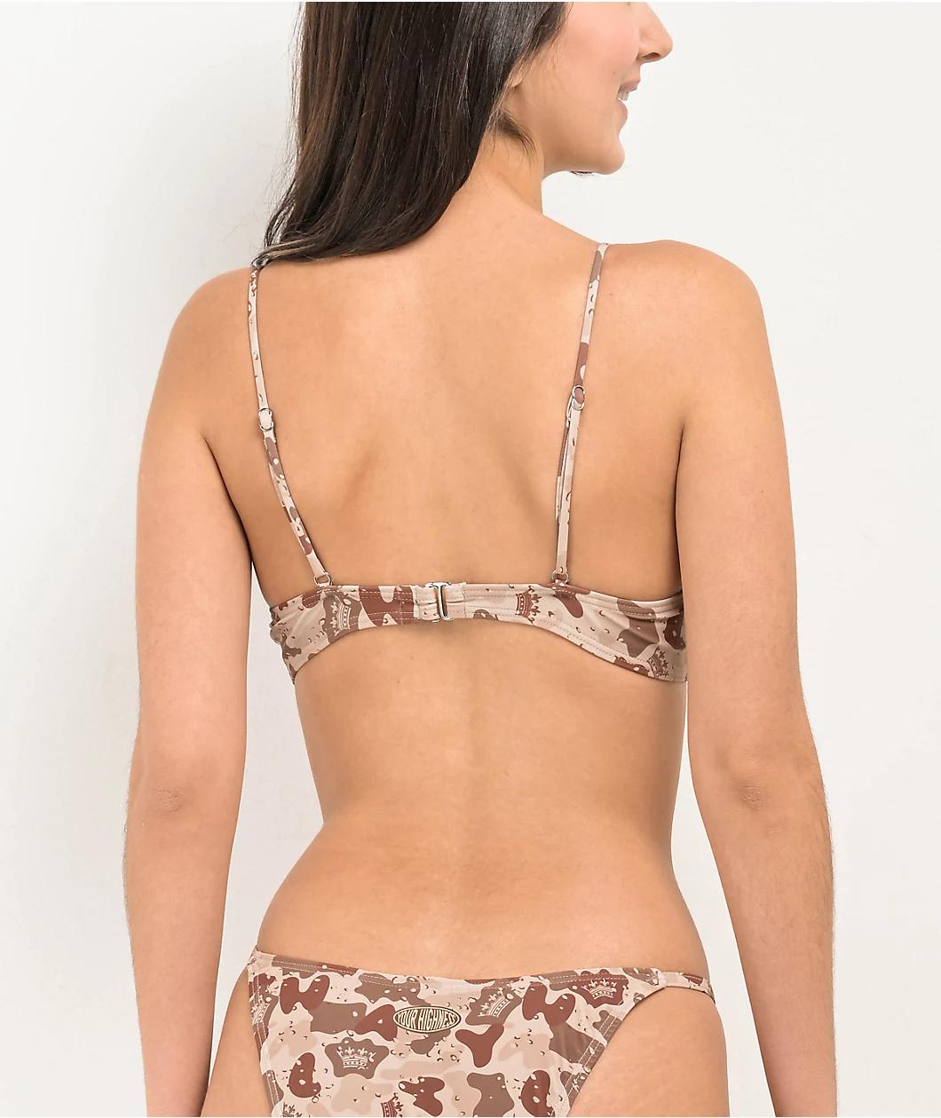 Your Highness Desert Camo Bandeau Bikini Top Product Image