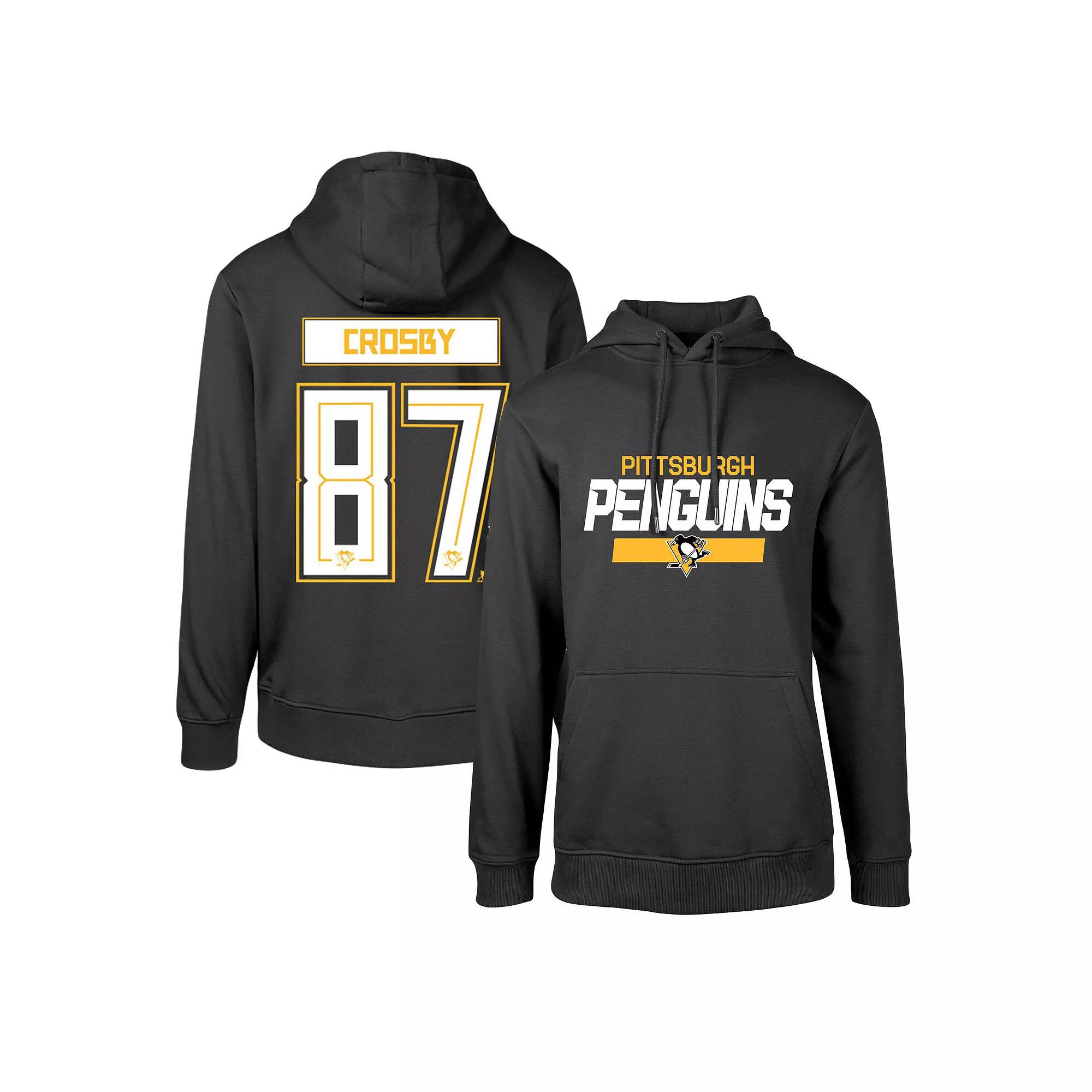 Men's Levelwear Sidney Crosby Black Pittsburgh Penguins Podium Name & Number Pullover Hoodie,  Product Image