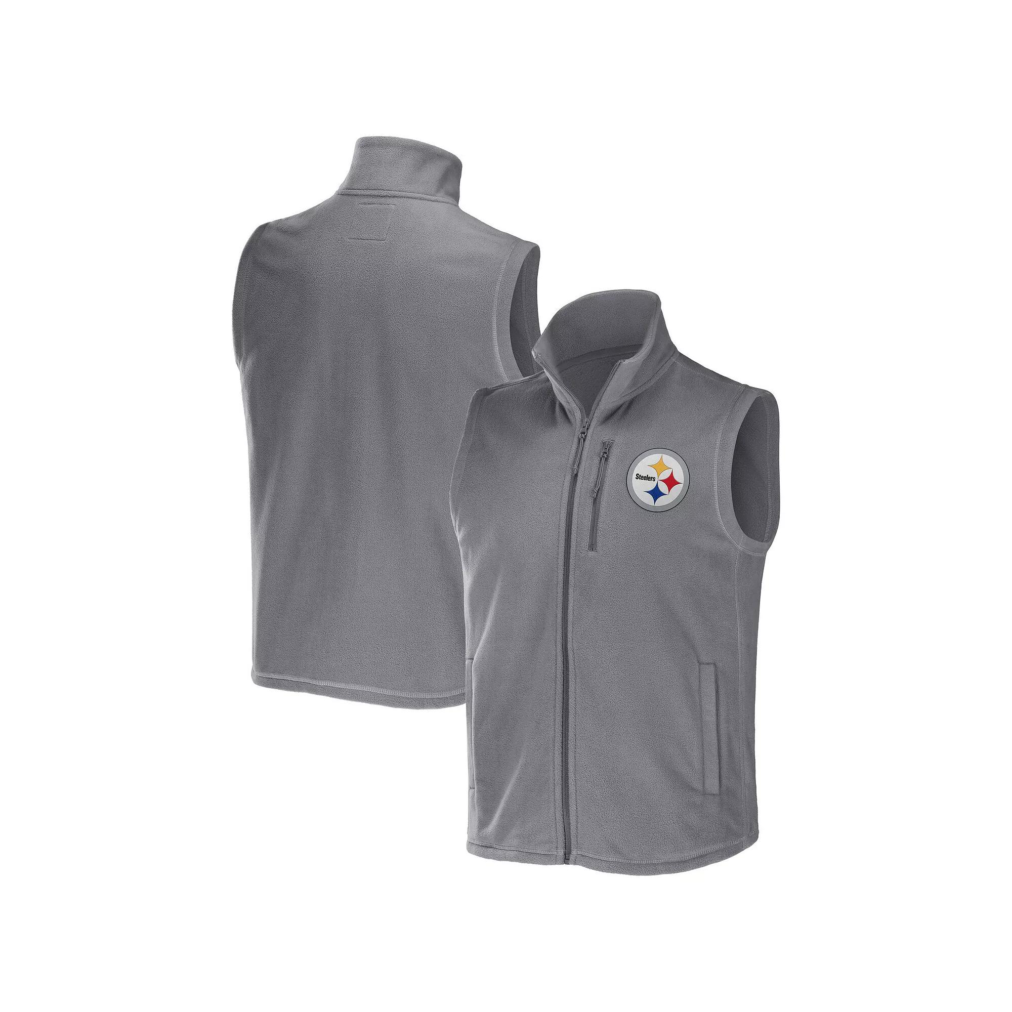 Men's NFL x Darius Rucker Collection by Fanatics Gray Cleveland Browns Polar Fleece Full-Zip Vest,  Product Image