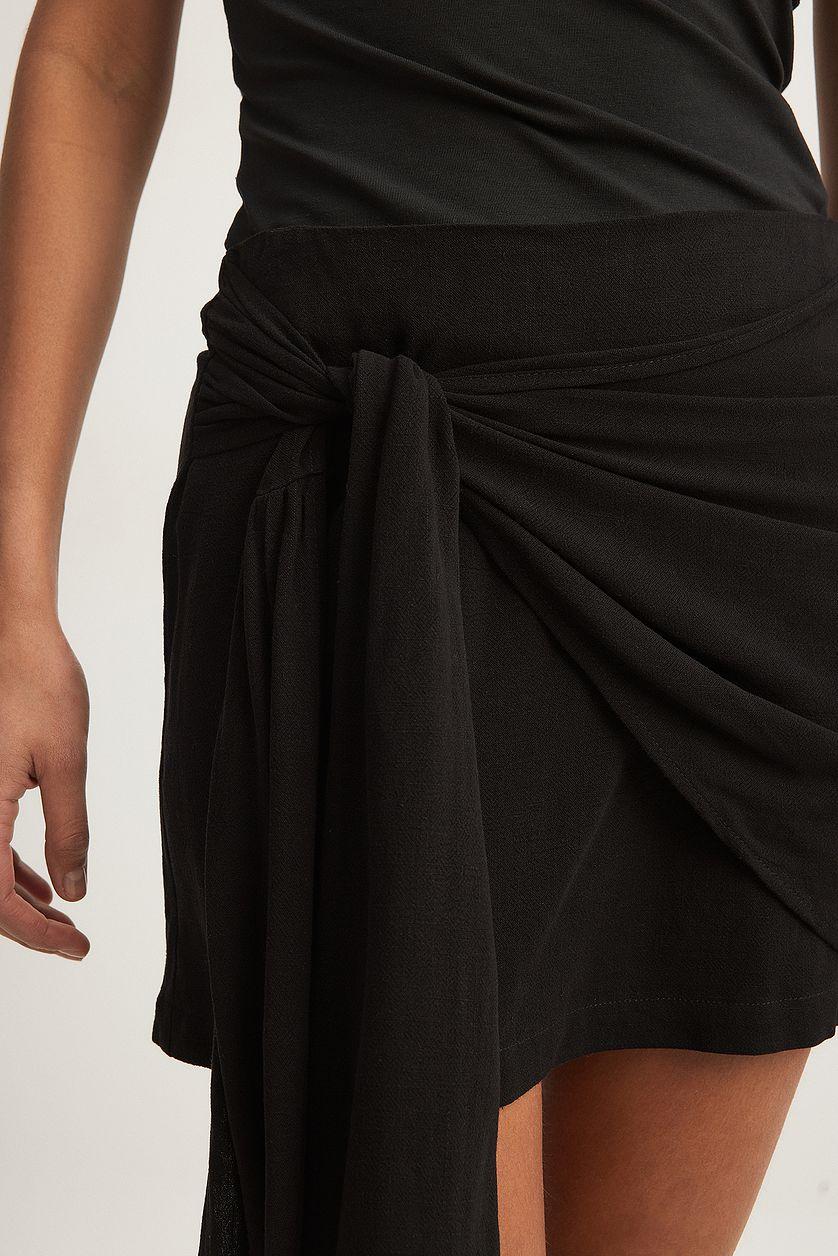Linen Wrap Mini Skirt Product Image