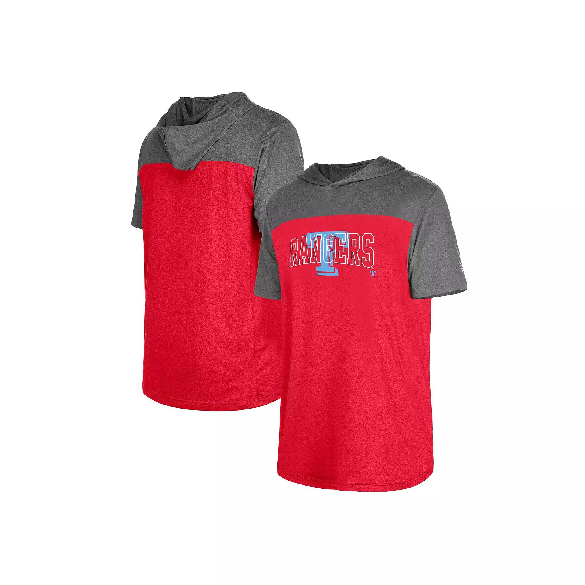 Men's New Era Red Texas Rangers Active Brushed Hoodie T-Shirt,  Product Image