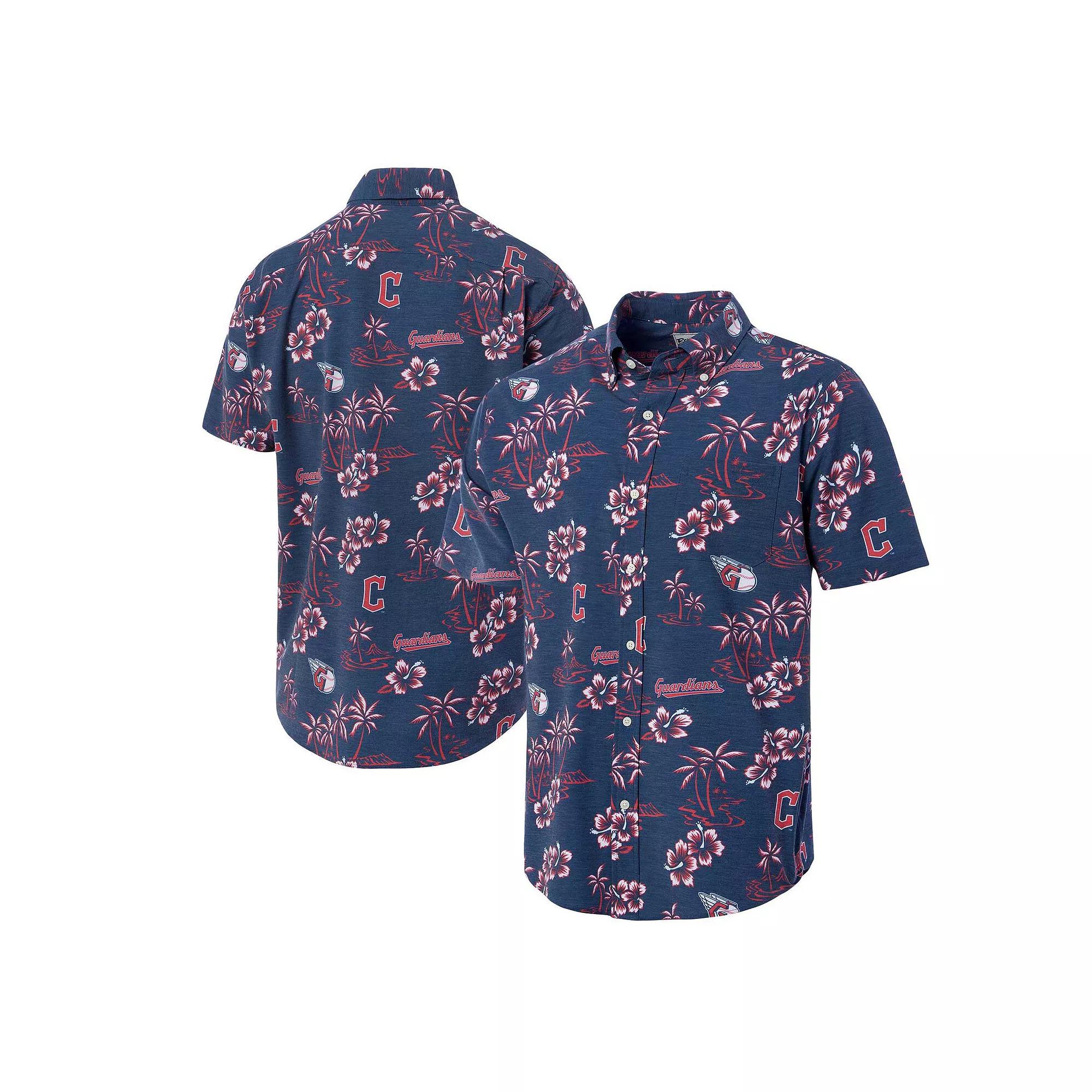 Men's Reyn Spooner Navy Cleveland Guardians Kekai Button-Down Shirt, Size: Medium, Grd Blue Product Image