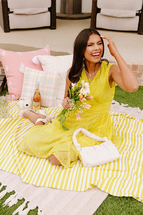 Sun-Kissed Serenade Embroidered Midi In Primrose Yellow Product Image