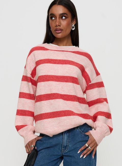 Ryanna Sweater Pink / Red Stripe Product Image