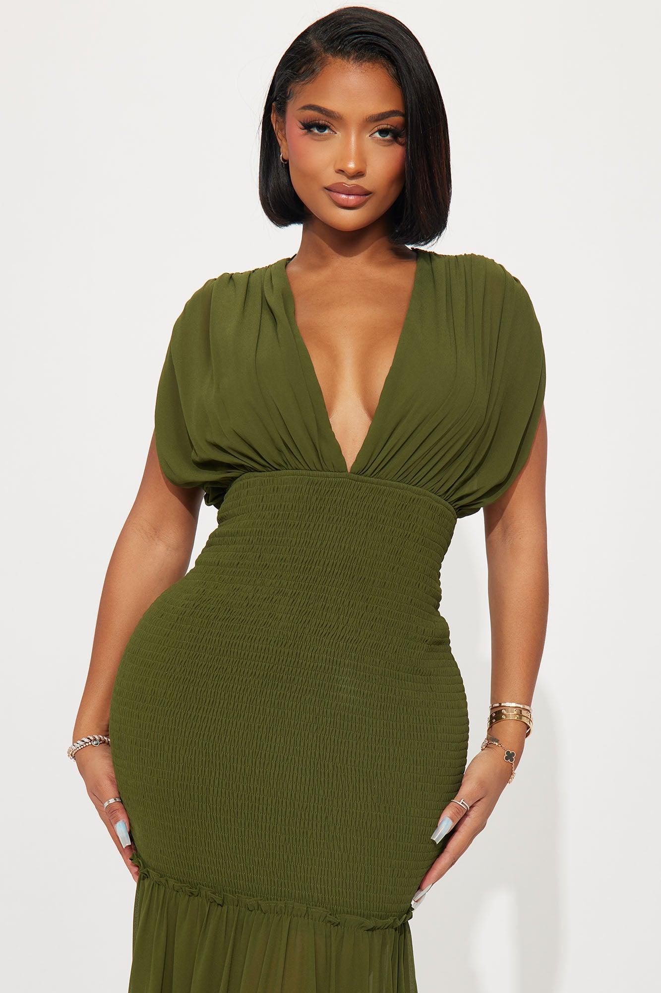 Sienna Chiffon Maxi Dress - Olive Product Image