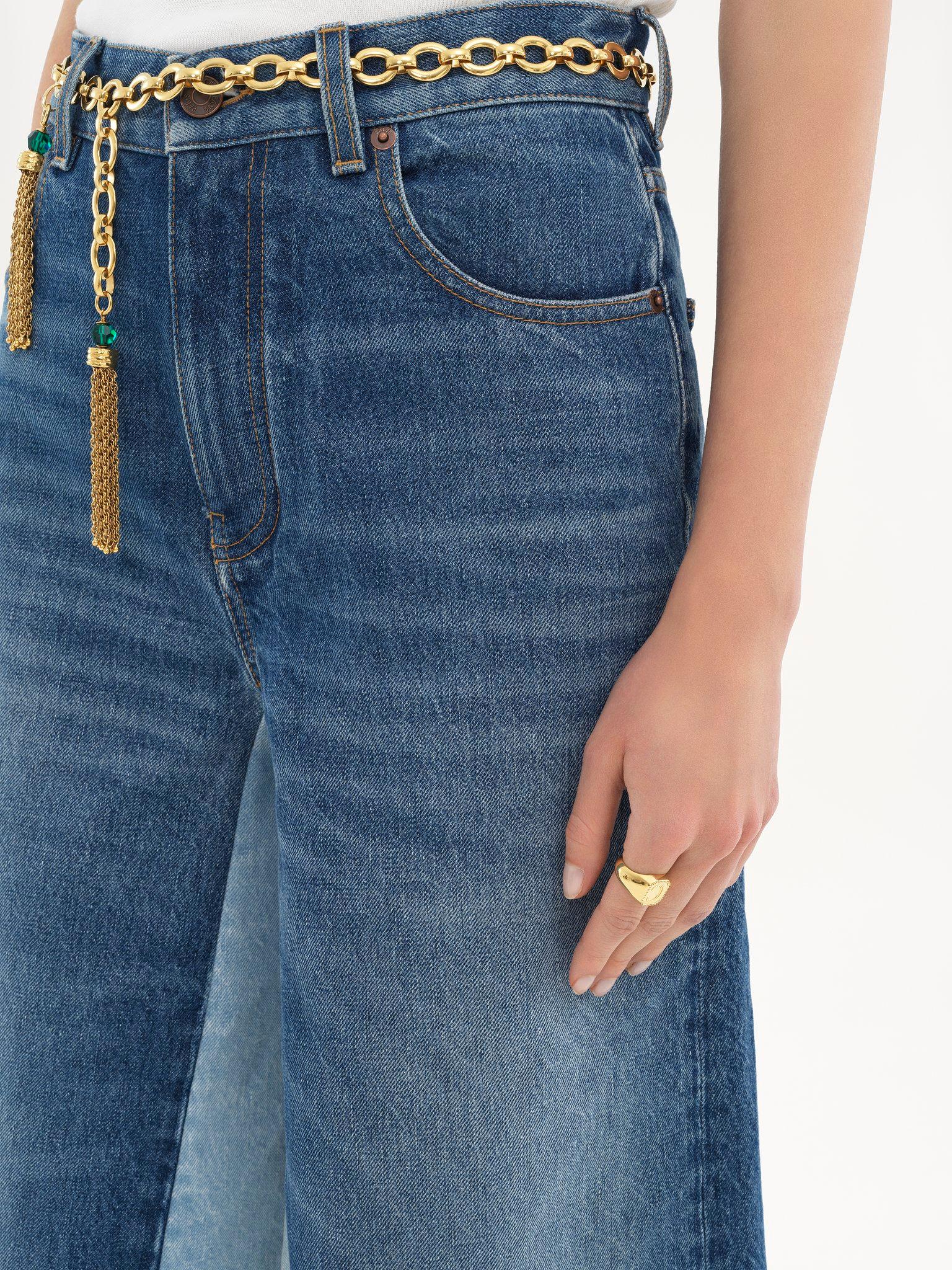 Bermuda shorts in denim patchwork Product Image