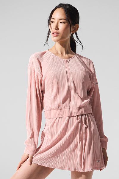 Cropped Micro Plisse Jacket - Pink Quartz Female Product Image