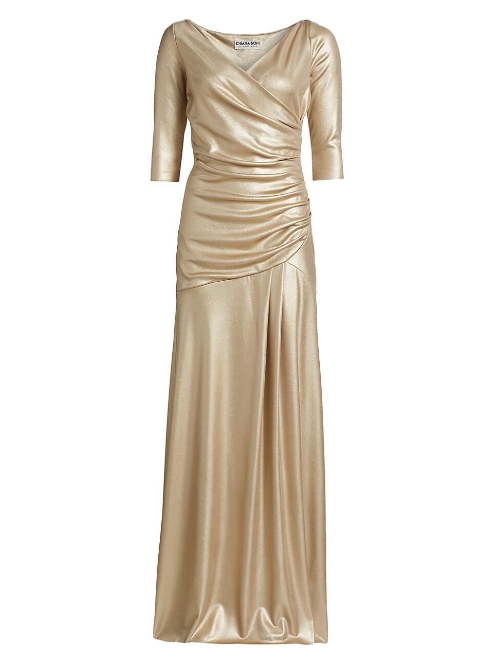 Womens Koichi Metallic Draped Gown Product Image