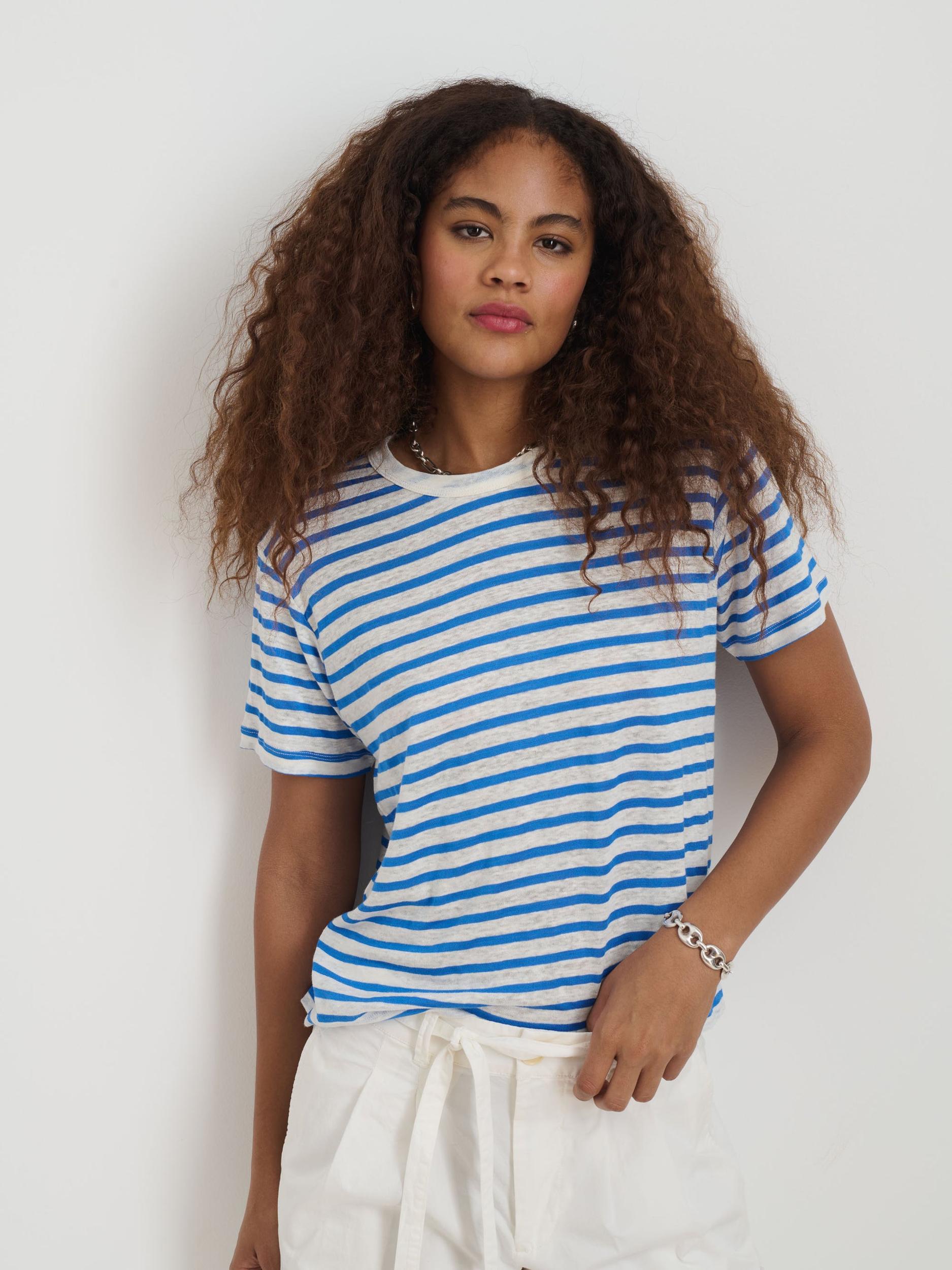 Garcon Striped Tee In Linen Cotton Product Image