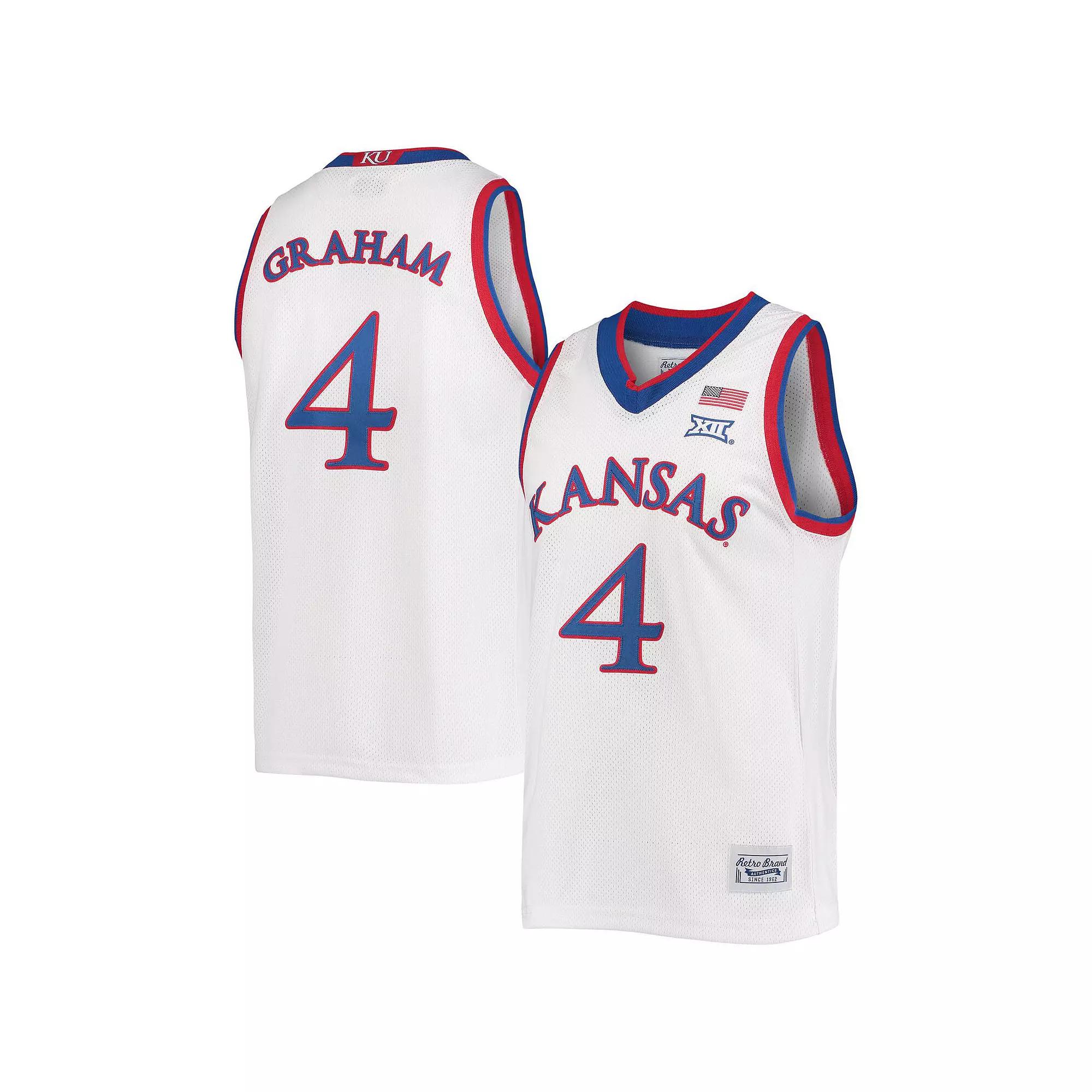 Men's Original Retro Brand Devonte' Graham White Kansas Jayhawks Commemorative Classic Basketball Jersey, Size: 2XL Product Image