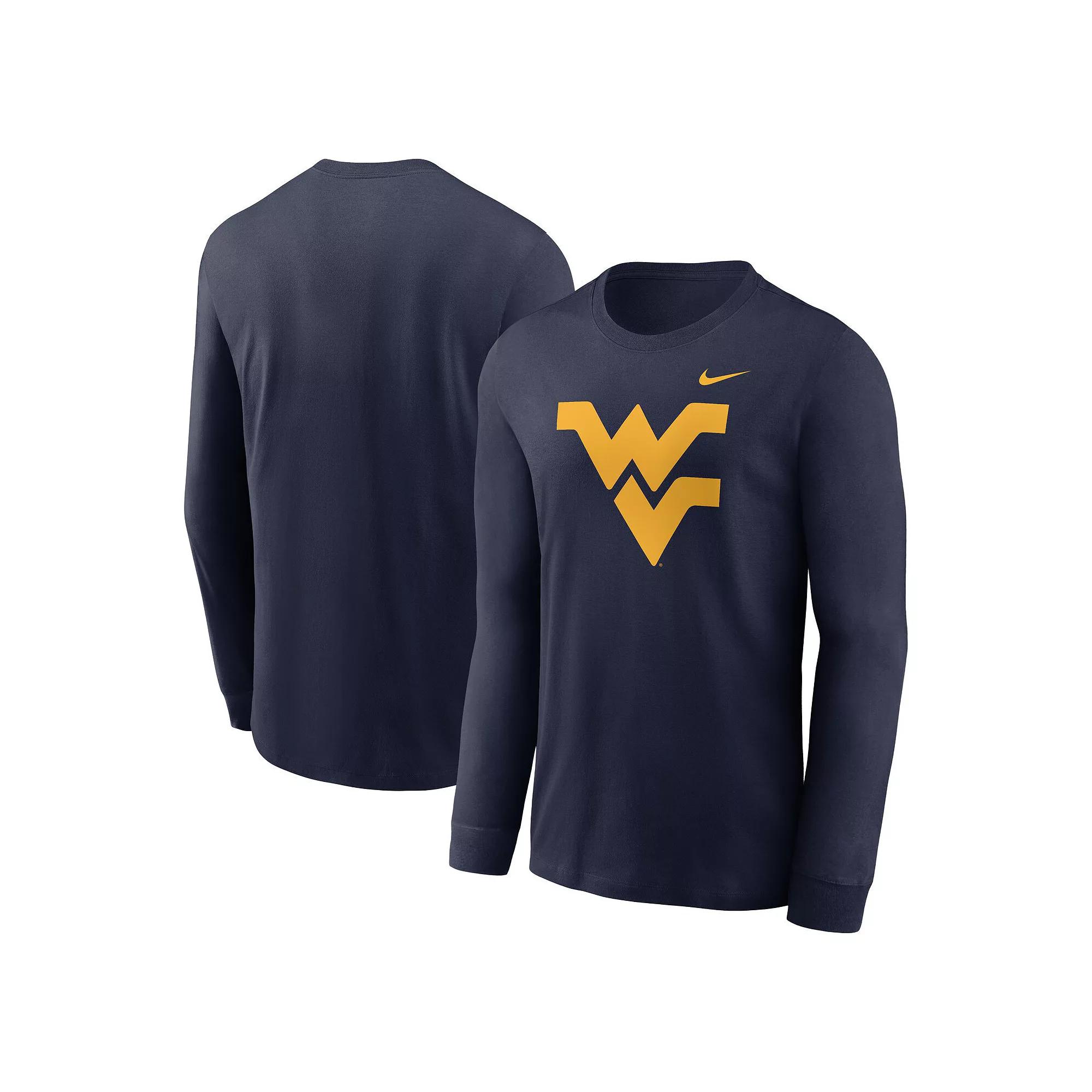 Men's Nike Navy West Virginia Mountaineers Primary Logo Long Sleeve T-Shirt,  Product Image
