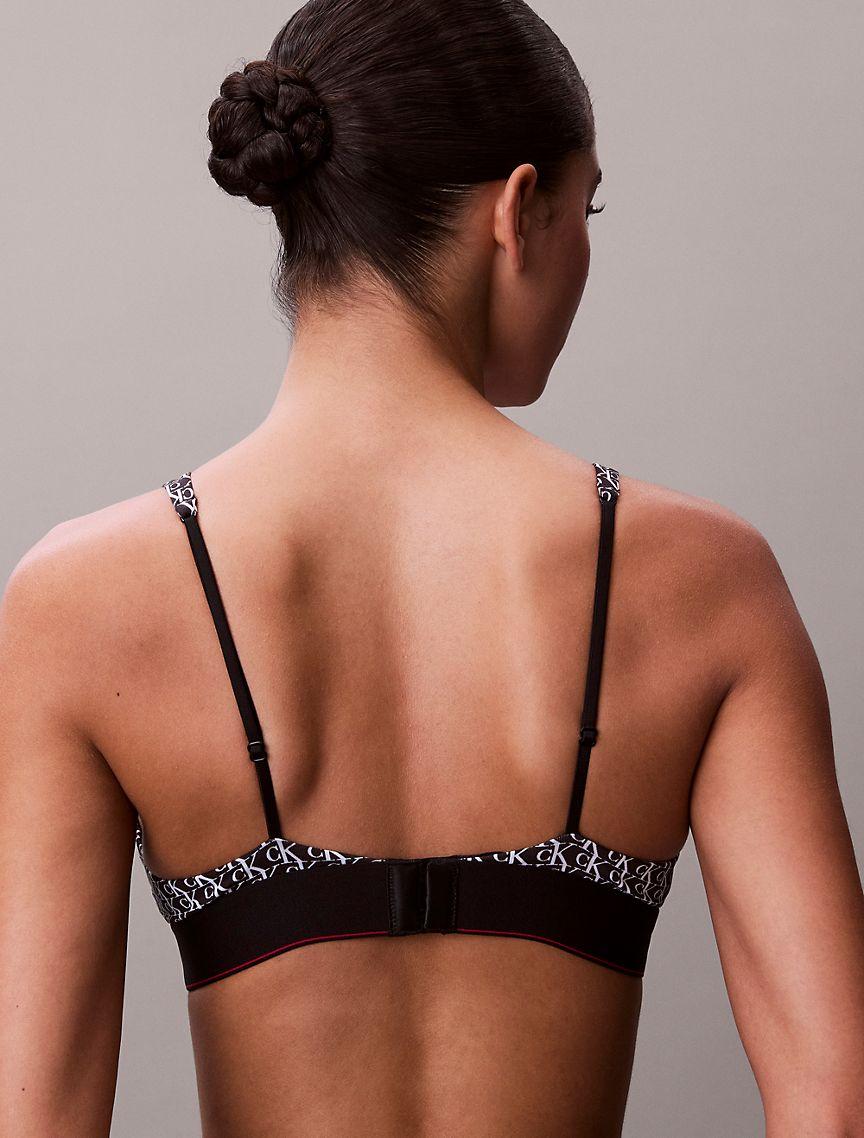 Graphic Monogram Microfiber Stretch Lightly Lined Triangle Bralette Product Image