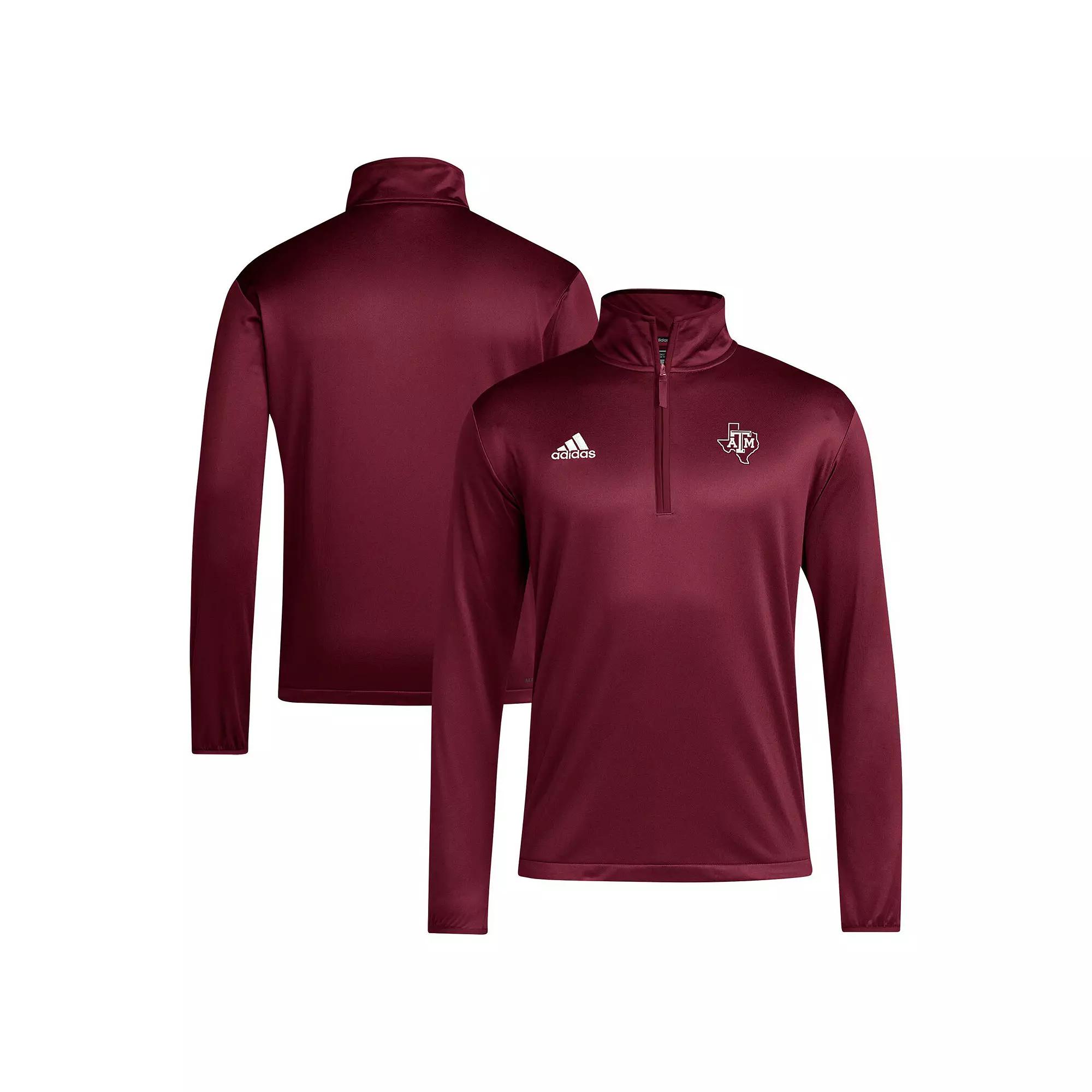 Men's adidas Maroon Texas A&M Aggies 2024 Coaches Sideline Quarter-Zip Top,  Product Image
