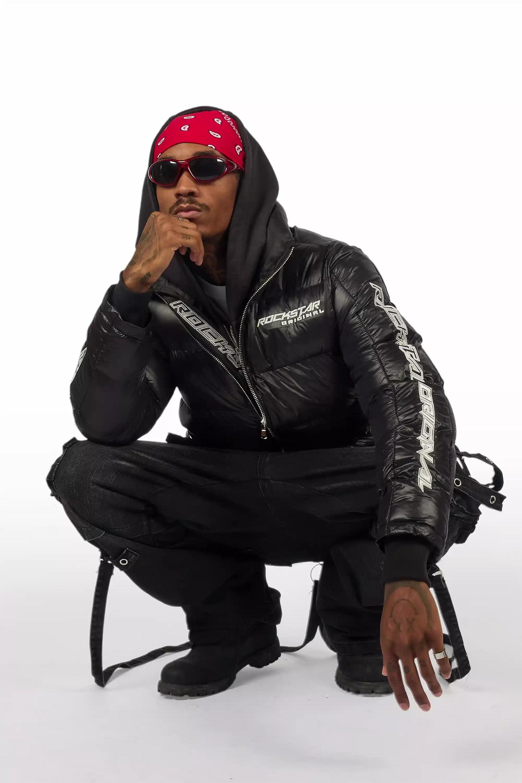 Nealon Black Baggy Cargo Fit Jean Male Product Image