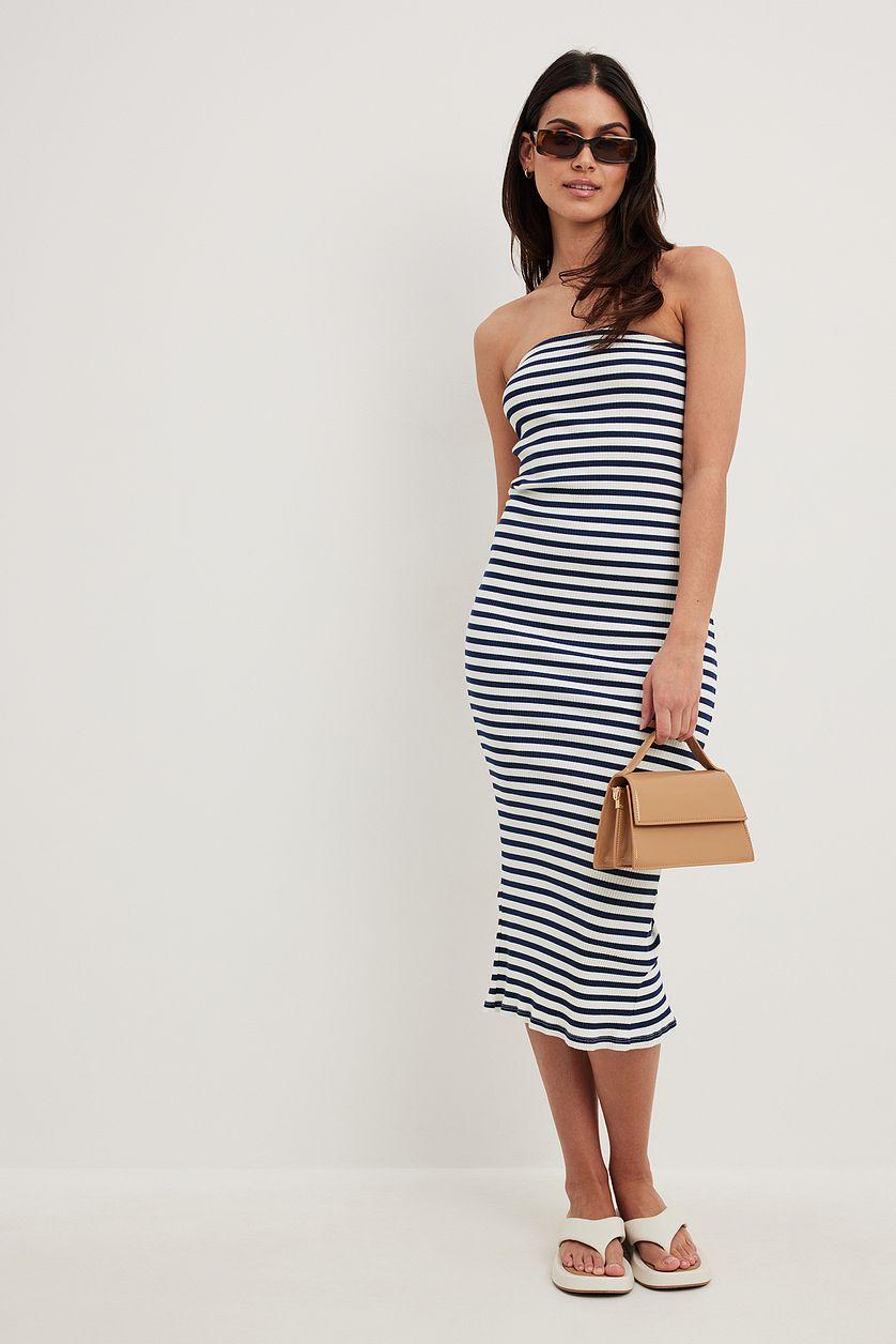 Striped Tube Midi Dress Product Image