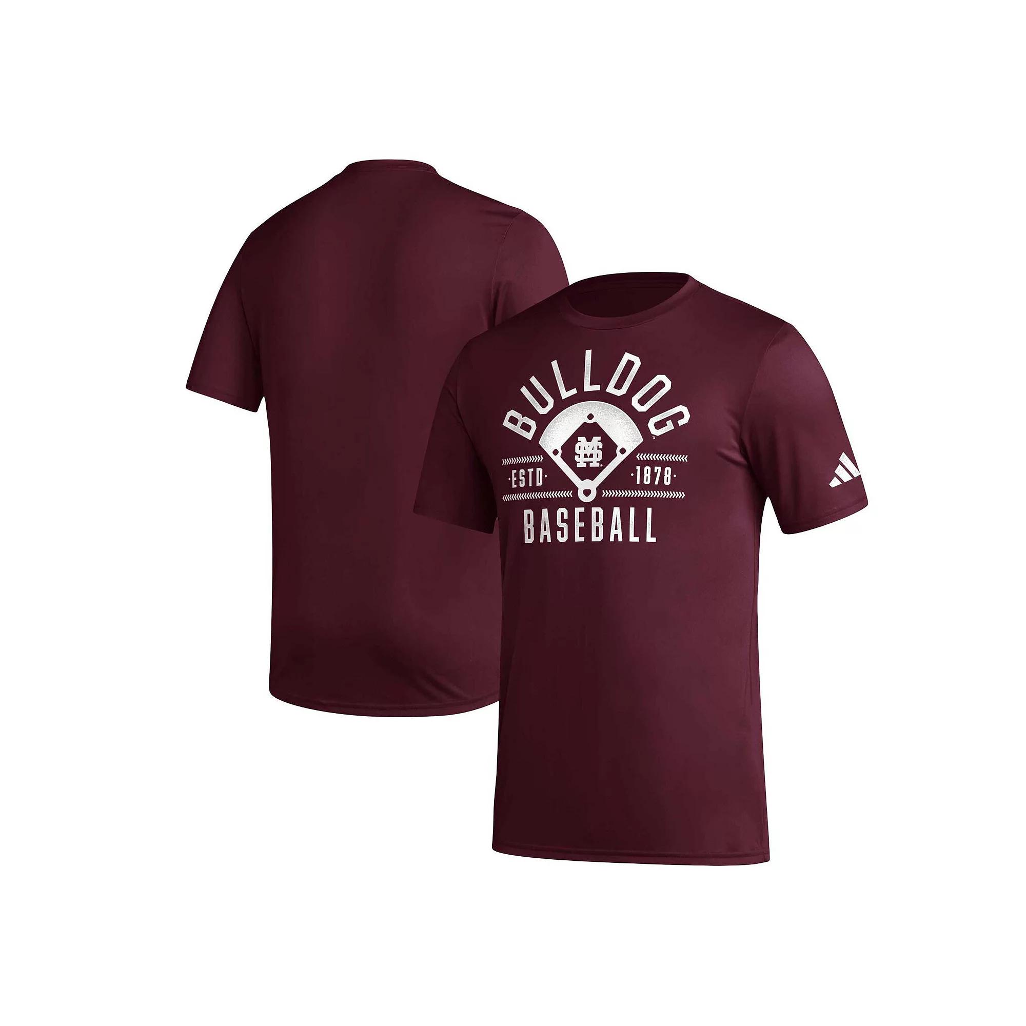 Men's adidas Maroon Mississippi State Bulldogs Exit Velocity Baseball Pregame AEROREADY T-Shirt,  Product Image