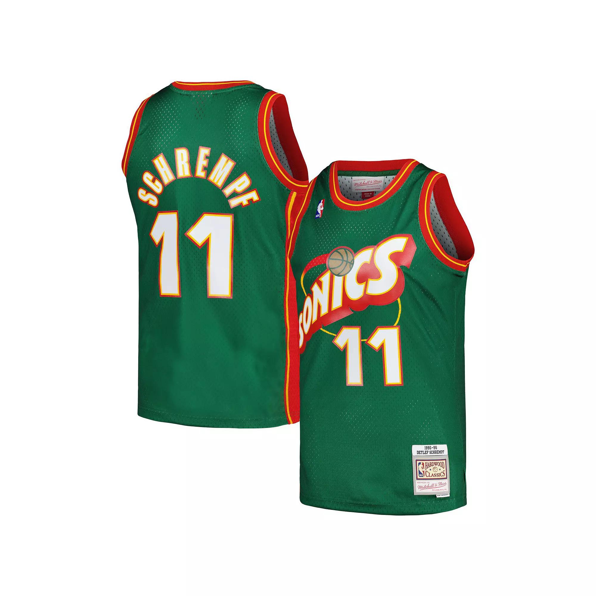 Men's Mitchell & Ness Detlef Schrempf Green Seattle SuperSonics Hardwood Classics Swingman Jersey, Size: Small, Nba Green Product Image
