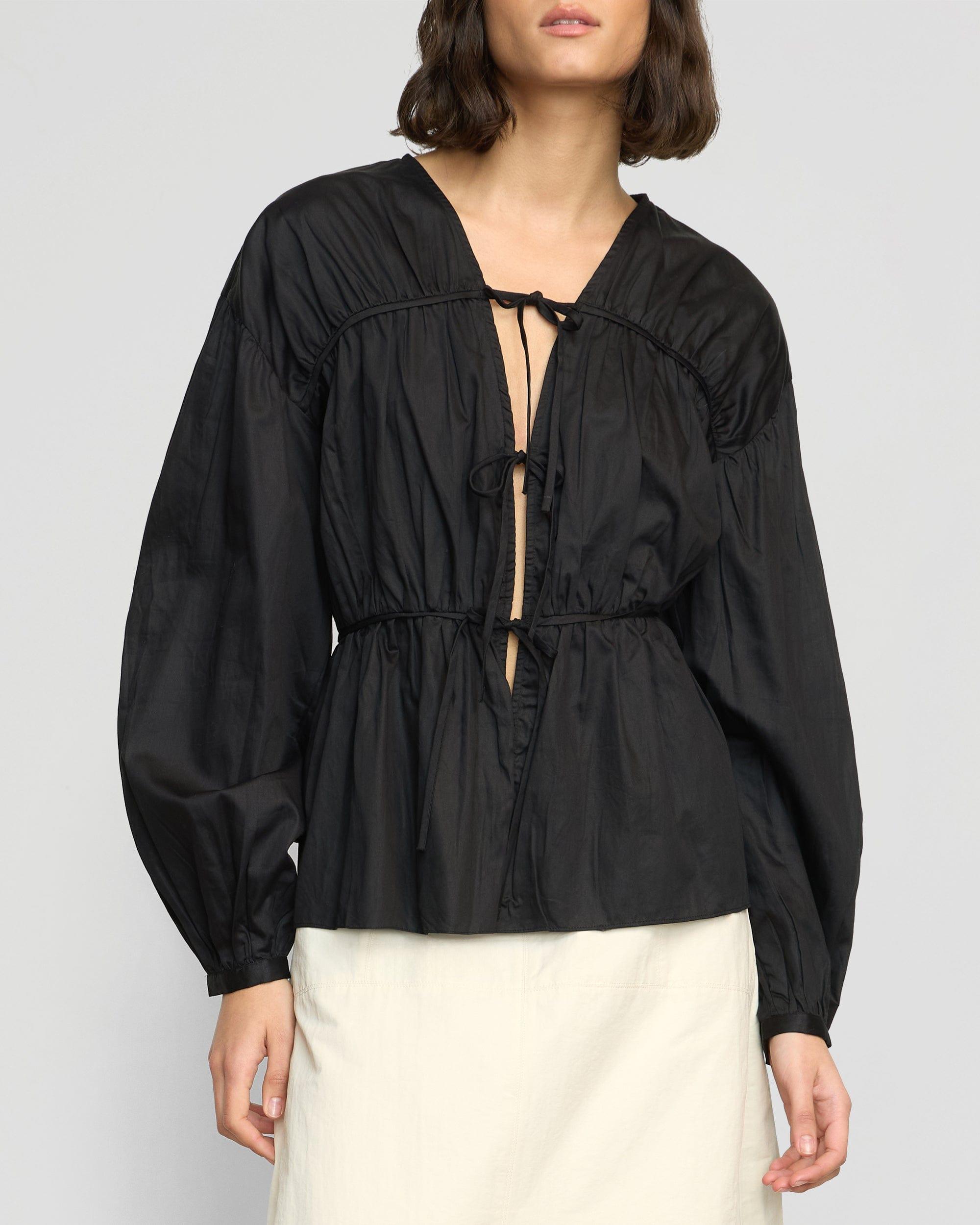 Hira Tie-Front Organic Cotton Blouse Product Image