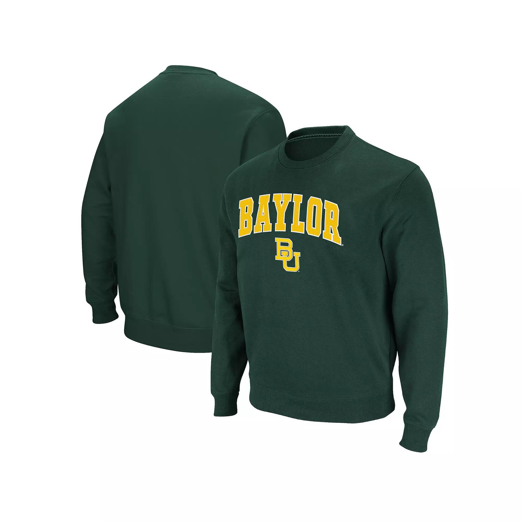 Men's Colosseum Green Baylor Bears Arch & Logo Pullover Sweatshirt,  Product Image