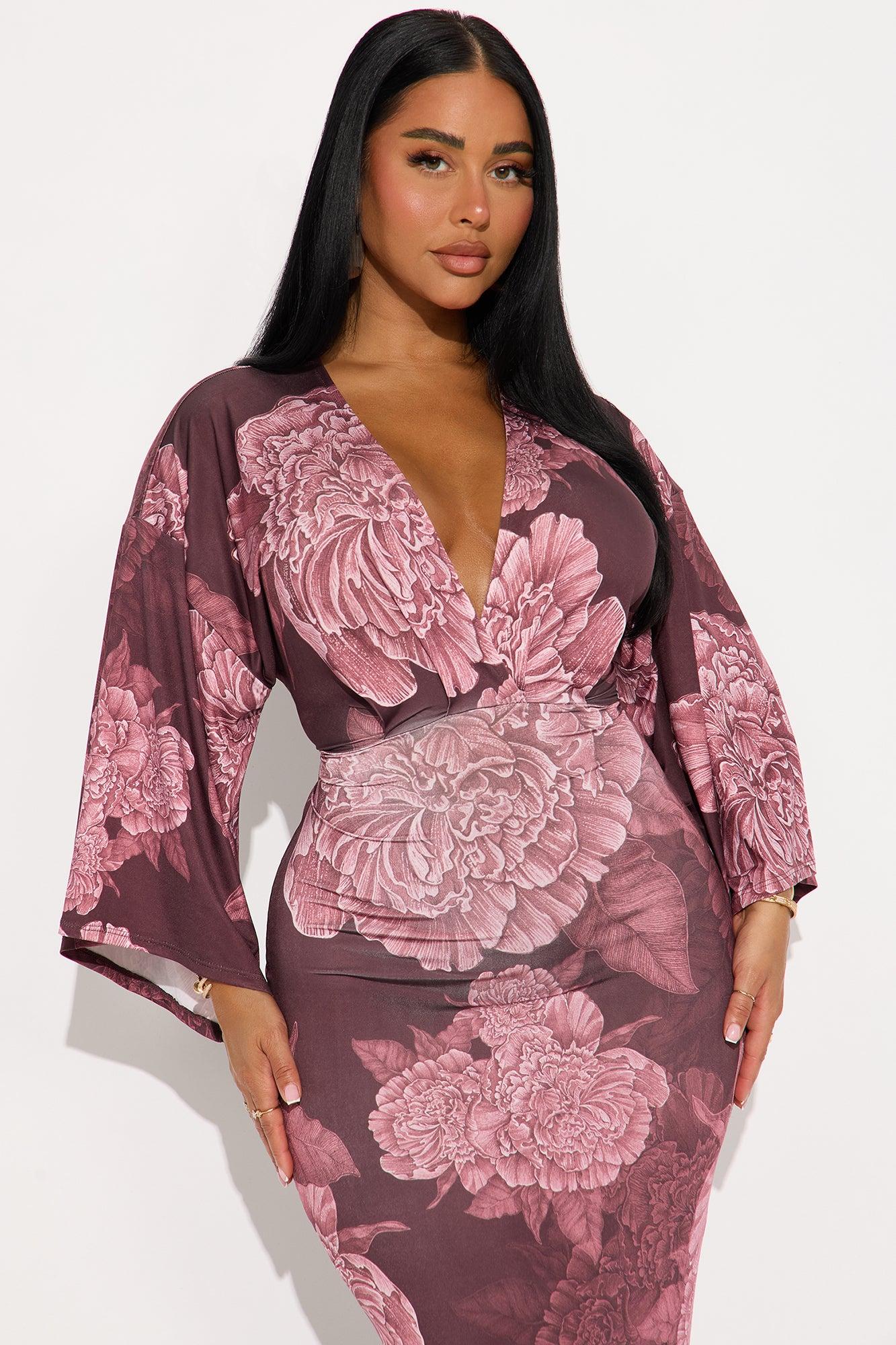 Maisie Floral Maxi Dress - Mauve/combo Female Product Image