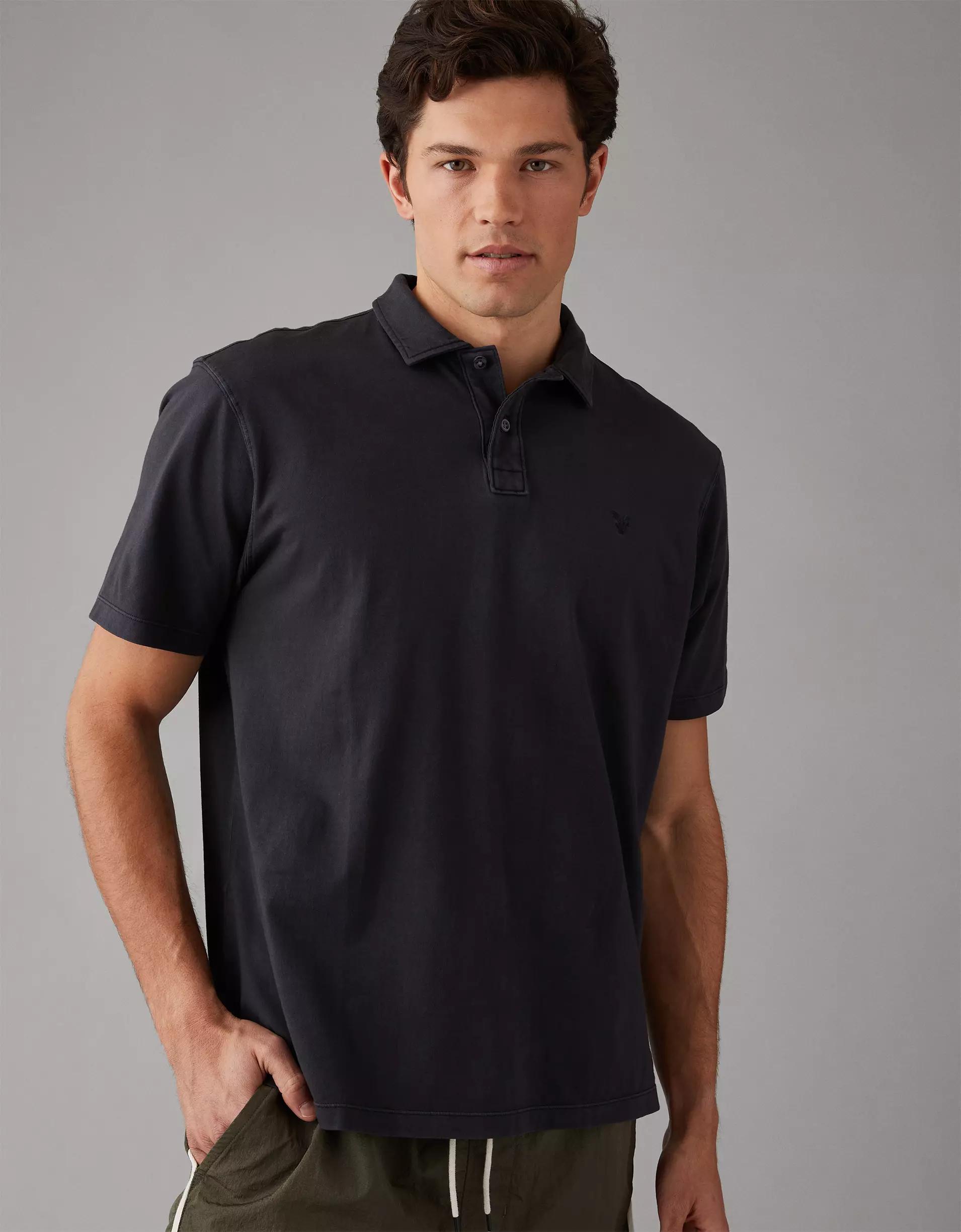 AE Lived-In Jersey Polo Shirt Product Image