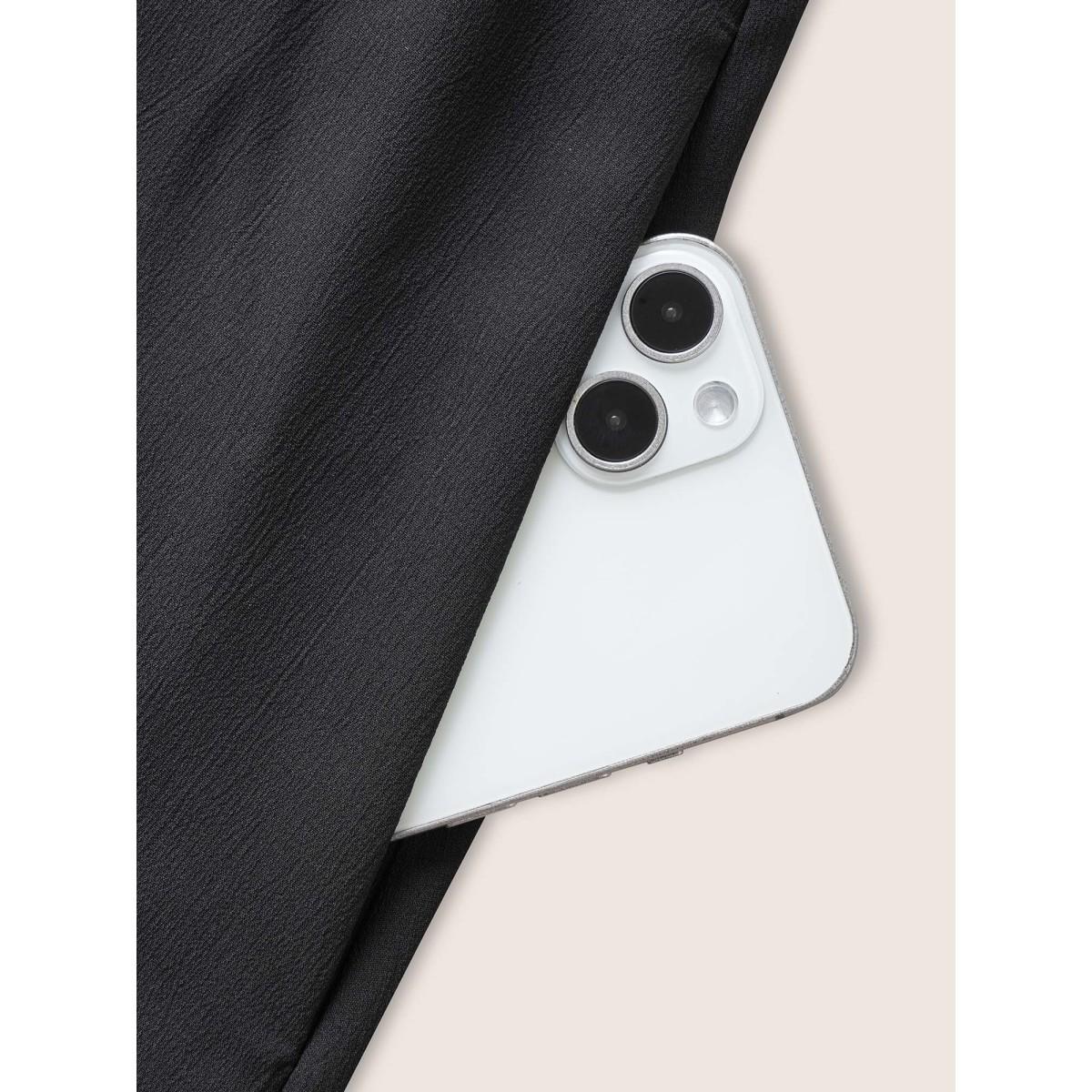 Plus Size Solid Cut Out Ruffle Cap Sleeve Dress Black Women Resort Woven ribbon&lace trim V-neck Cap Sleeve Curvy Midi Dress BloomChic 22-24/3X Product Image