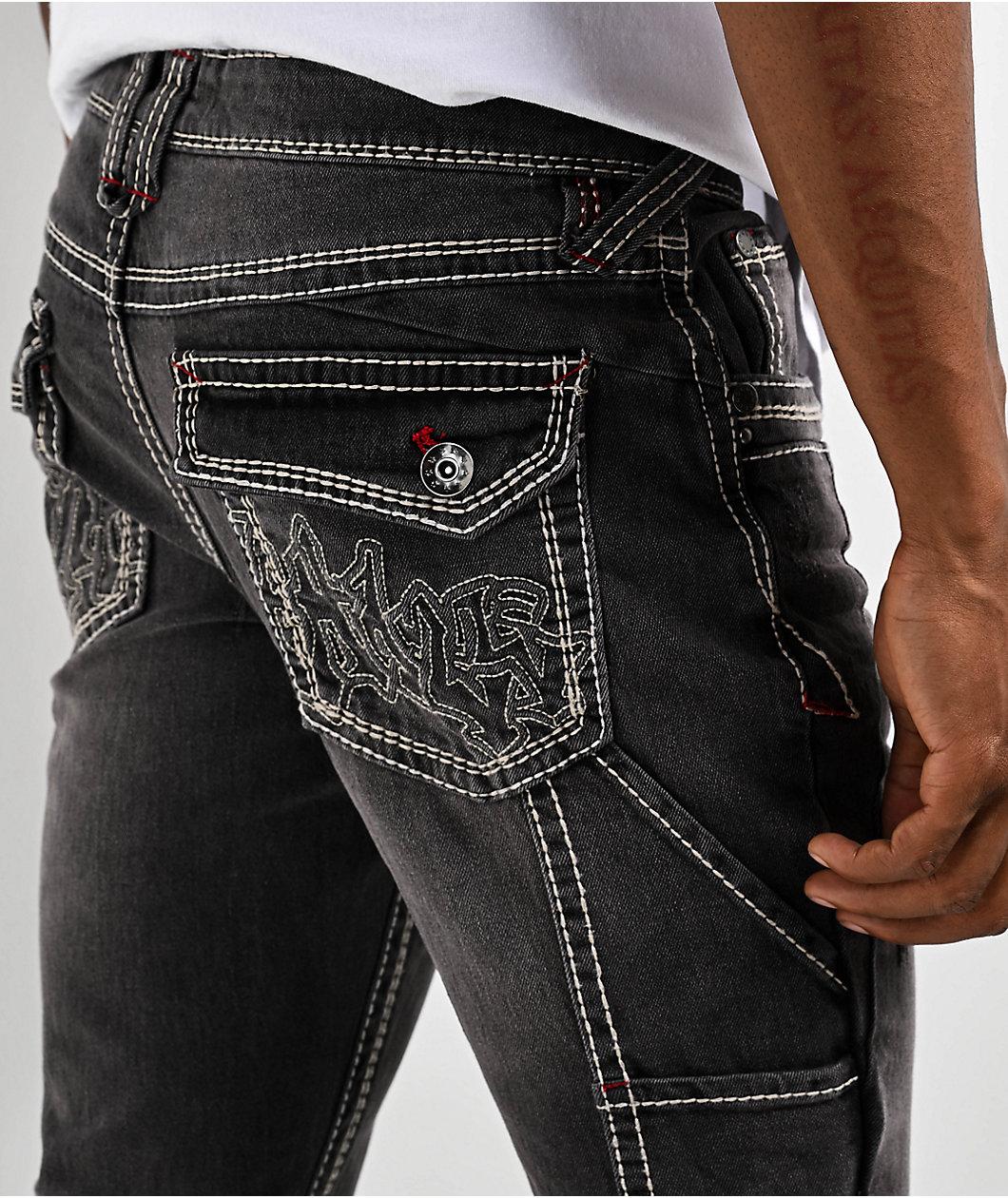 Ninth Hall Stacked Flare Grey Denim Jeans Product Image