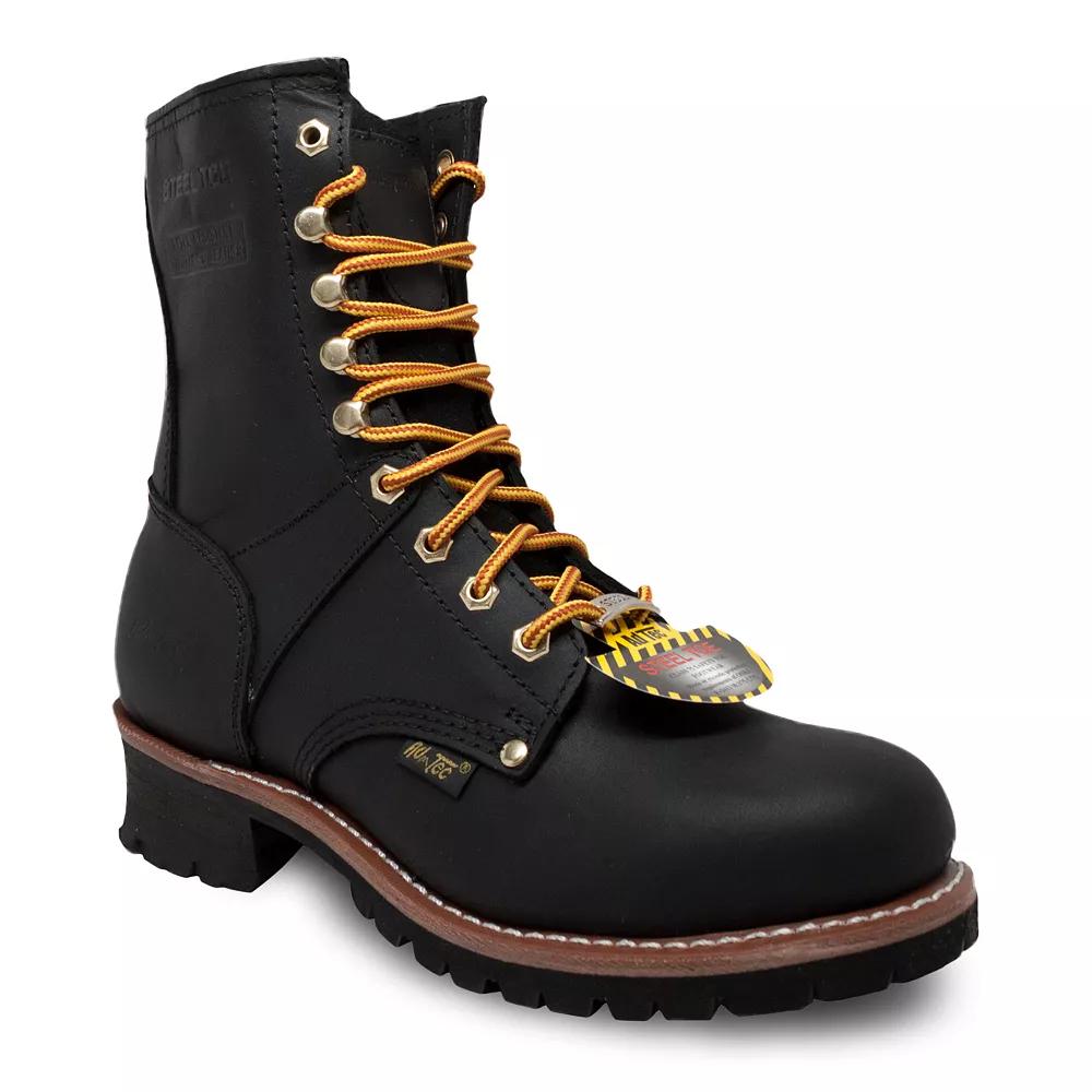 AdTec 1428 Men's Water Resistant Steel Toe Logger Work Boots,  Product Image