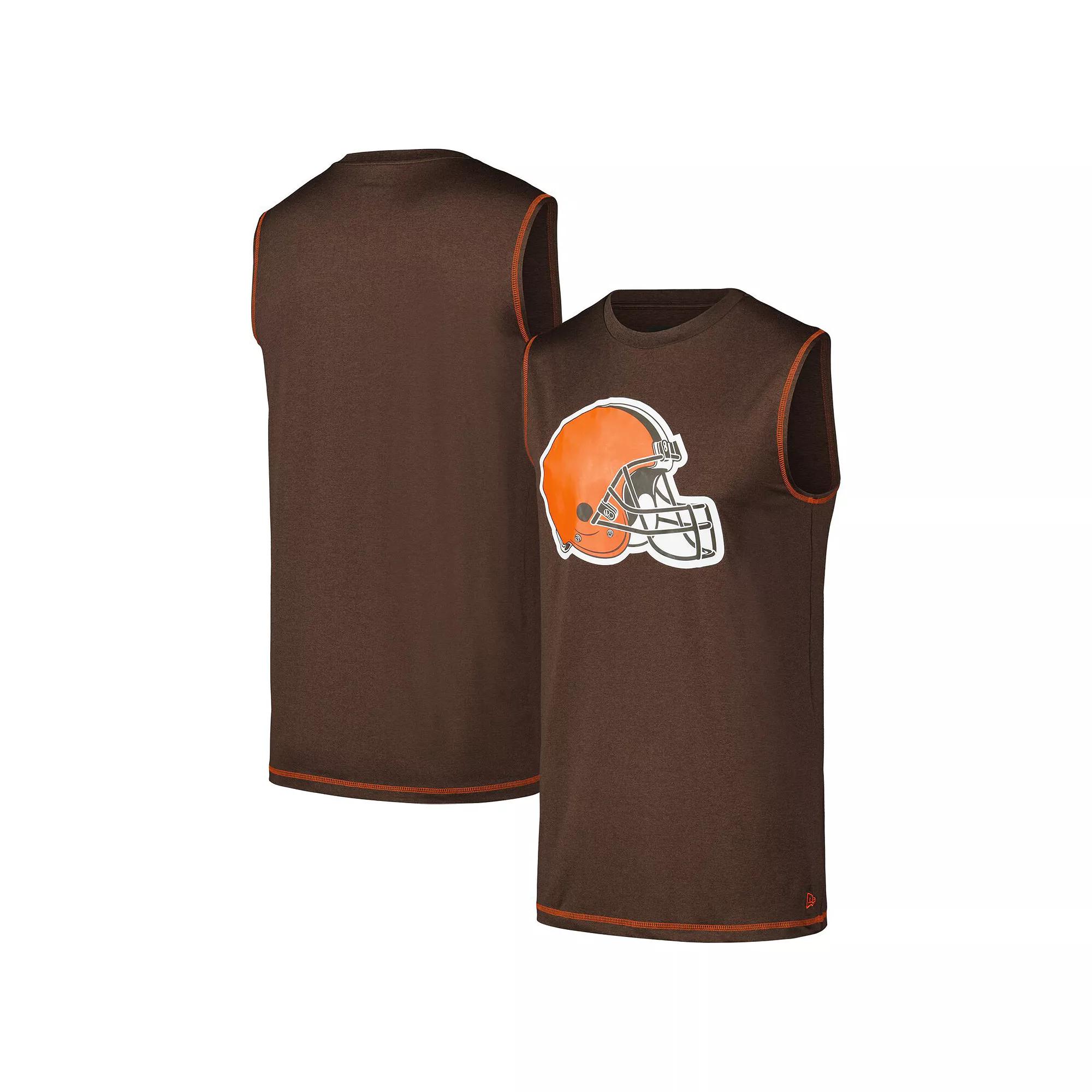 Men's New Era Brown Cleveland Browns Tank Top, Size: Medium Product Image