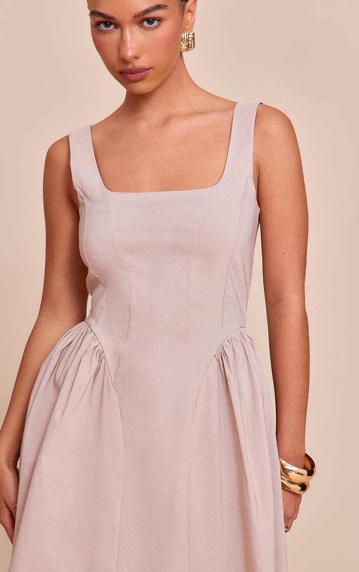 Stone Stretch Woven Scoop Neck Shift Dress Product Image