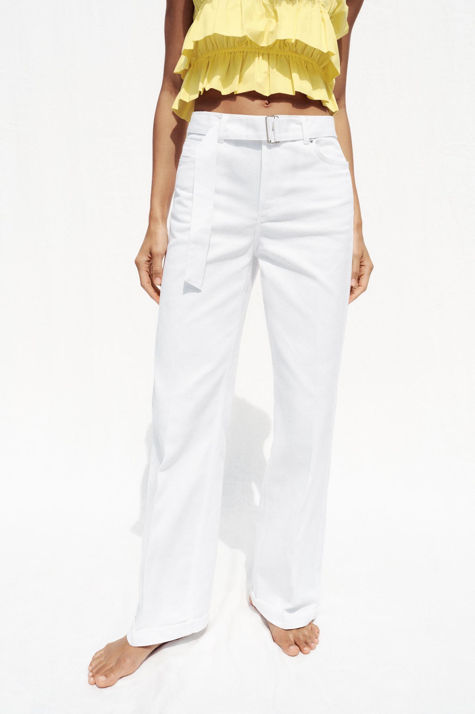 Z1975 HIGH-WAISTED WIDE-LEG JEANS WITH BELT Product Image