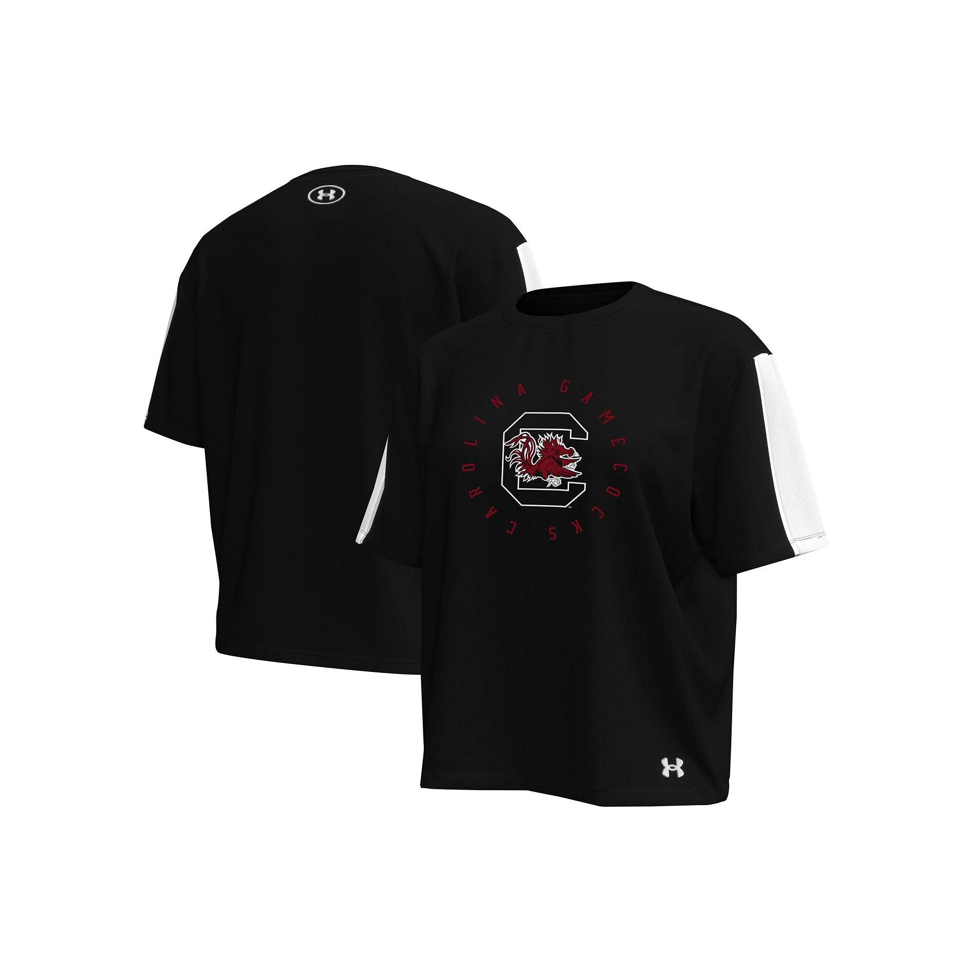 Women's Under Armour Navy Notre Dame Fighting Irish Challenger Waist Length Boxy Over Product Image