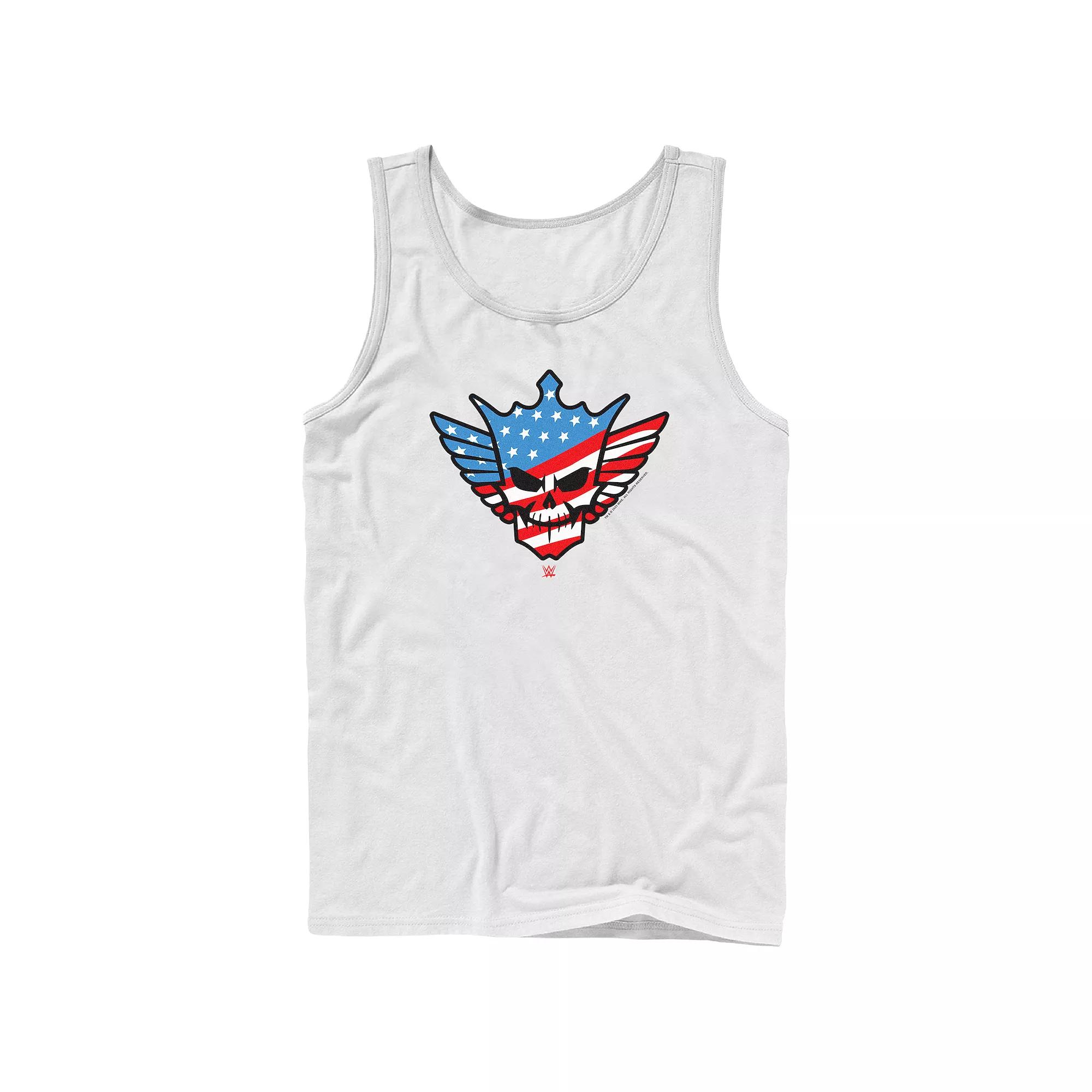 Men's WWE Cody Rhodes USA Flag Skull Badge Americana Graphic Tank Top,  Product Image