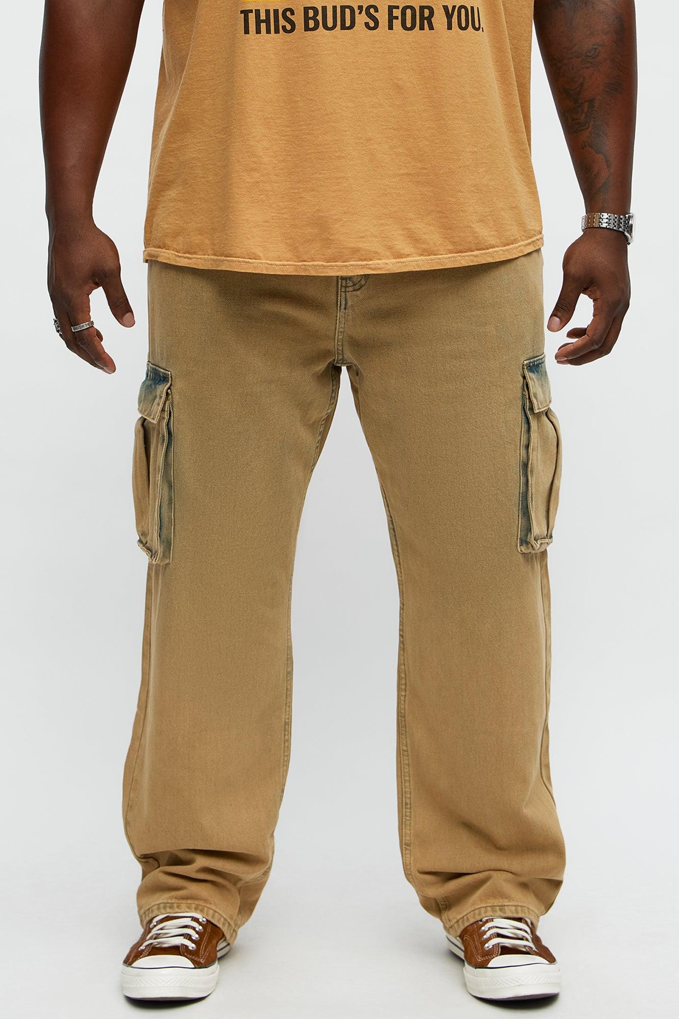 Speak Up Straight Cargo Jeans - Yellow Male Product Image