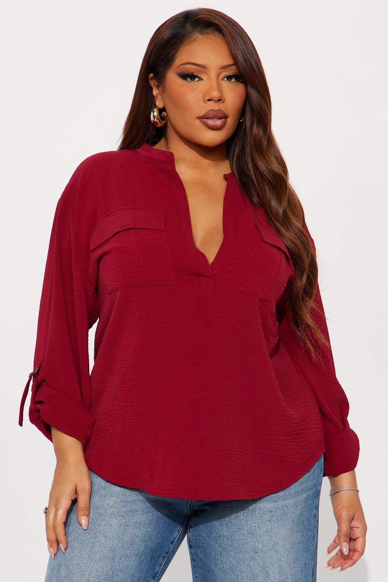 Solange Blouse Top - Burgundy Female Product Image