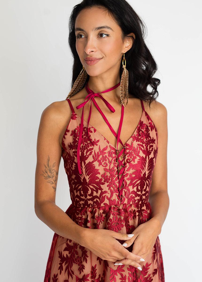 Holli Dress in Red Wine Female Product Image