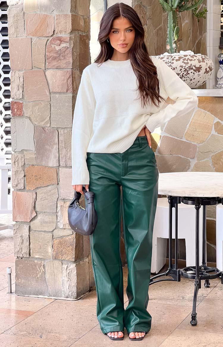 Cool Shade Forest Green PU Pants Girls Product Image