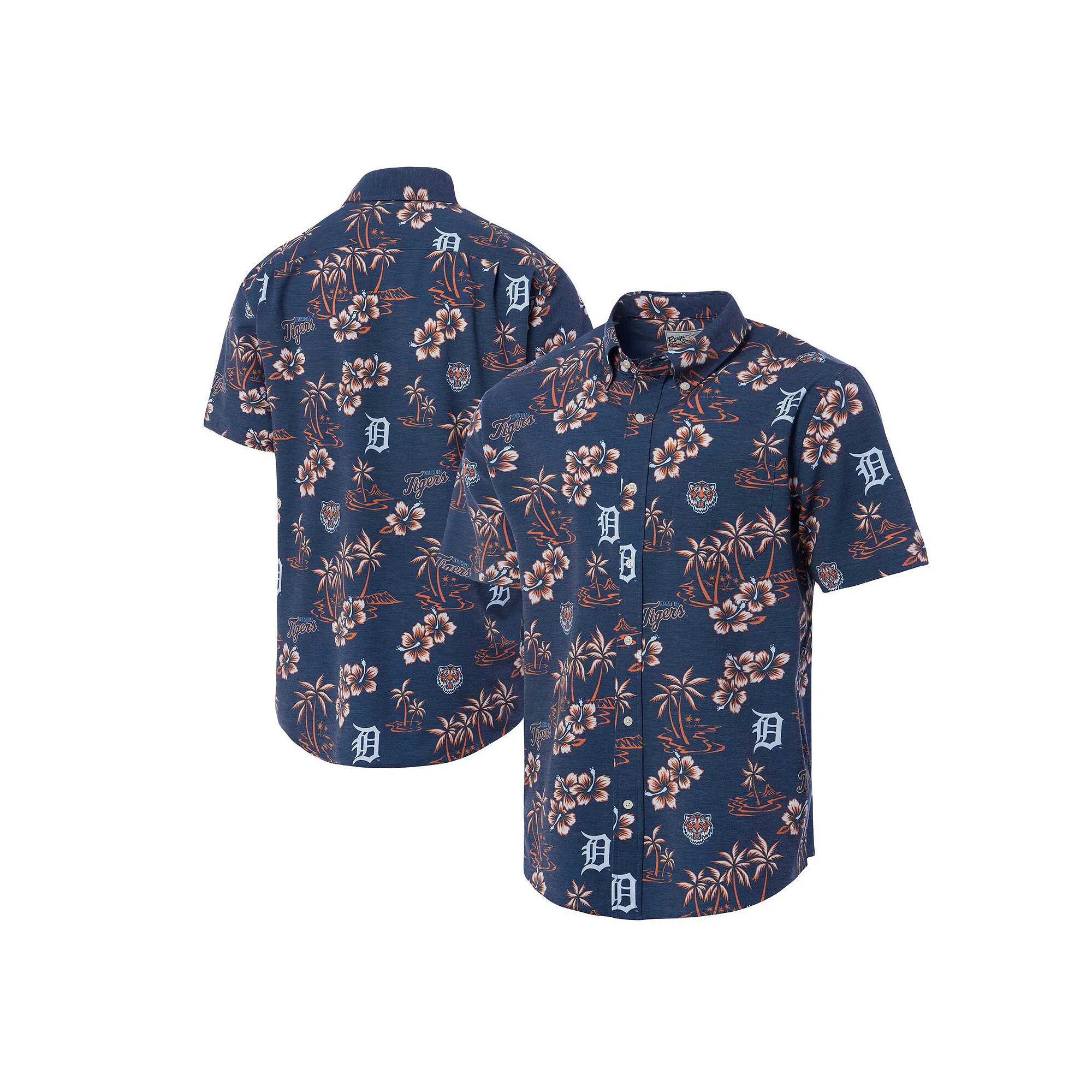 Men's Reyn Spooner Navy Detroit Tigers Kekai Button-Down Shirt,  Product Image