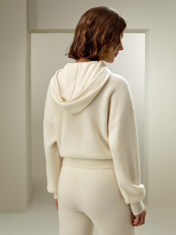 LILYSILK Women Cashmere Sweatshirt Womens - White 100% Cashmere - Comfort Round Neck Sweater XL Product Image