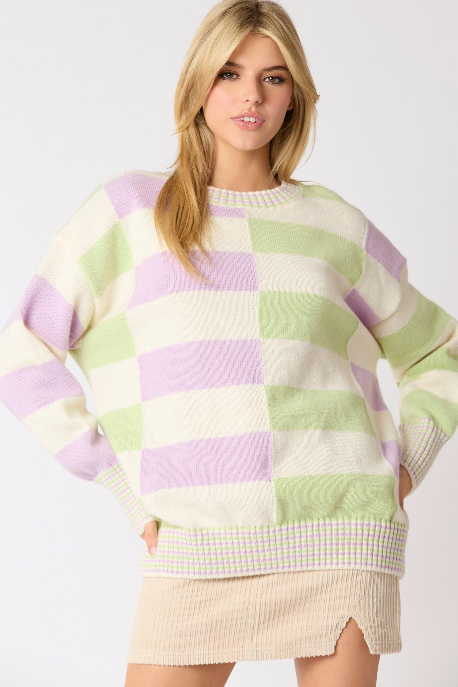 Pastel Picnic Knit Sweater Product Image