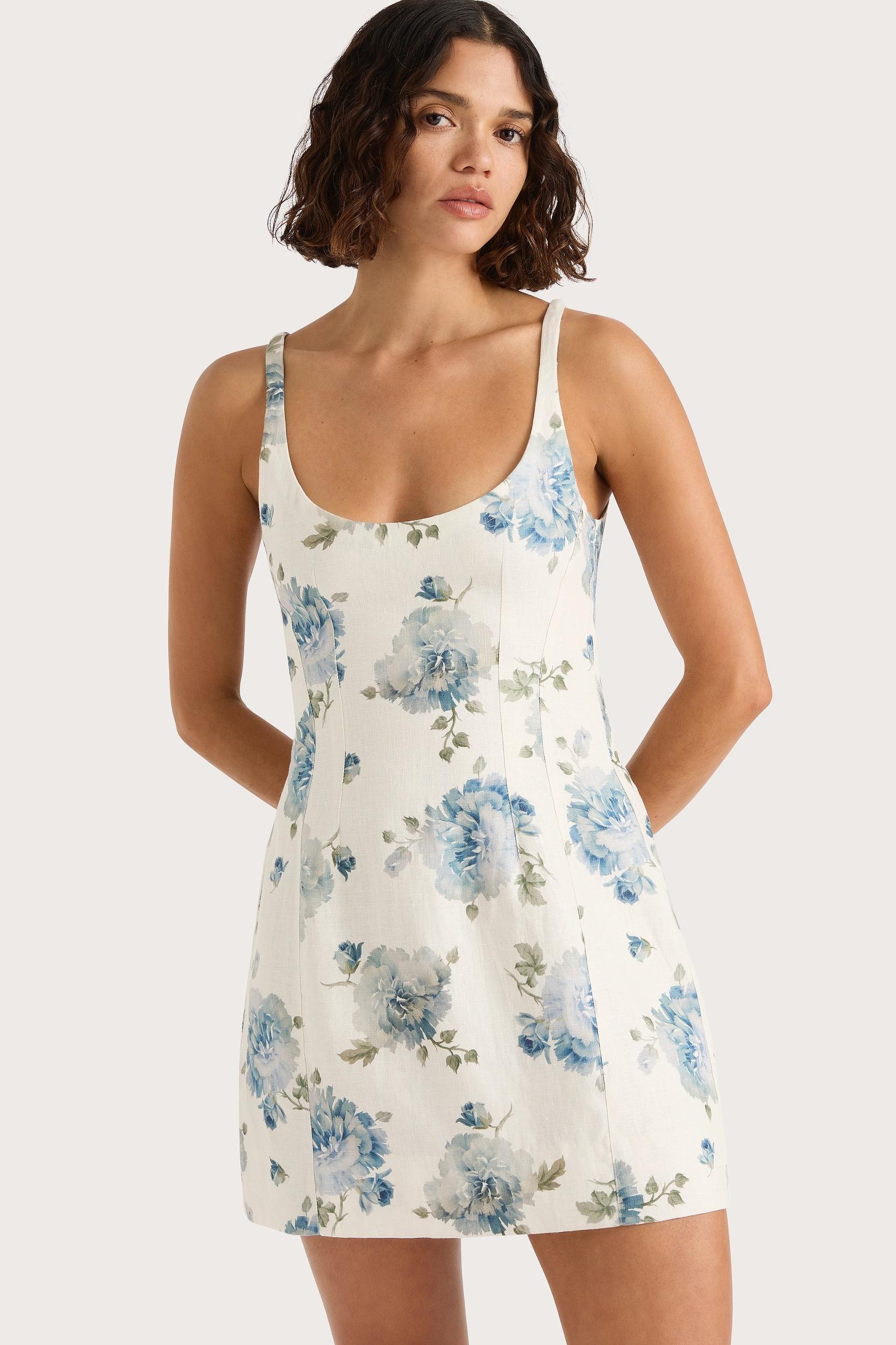 Blair Mini Dress Cecile Floral Pale Blue - Final Sale Product Image