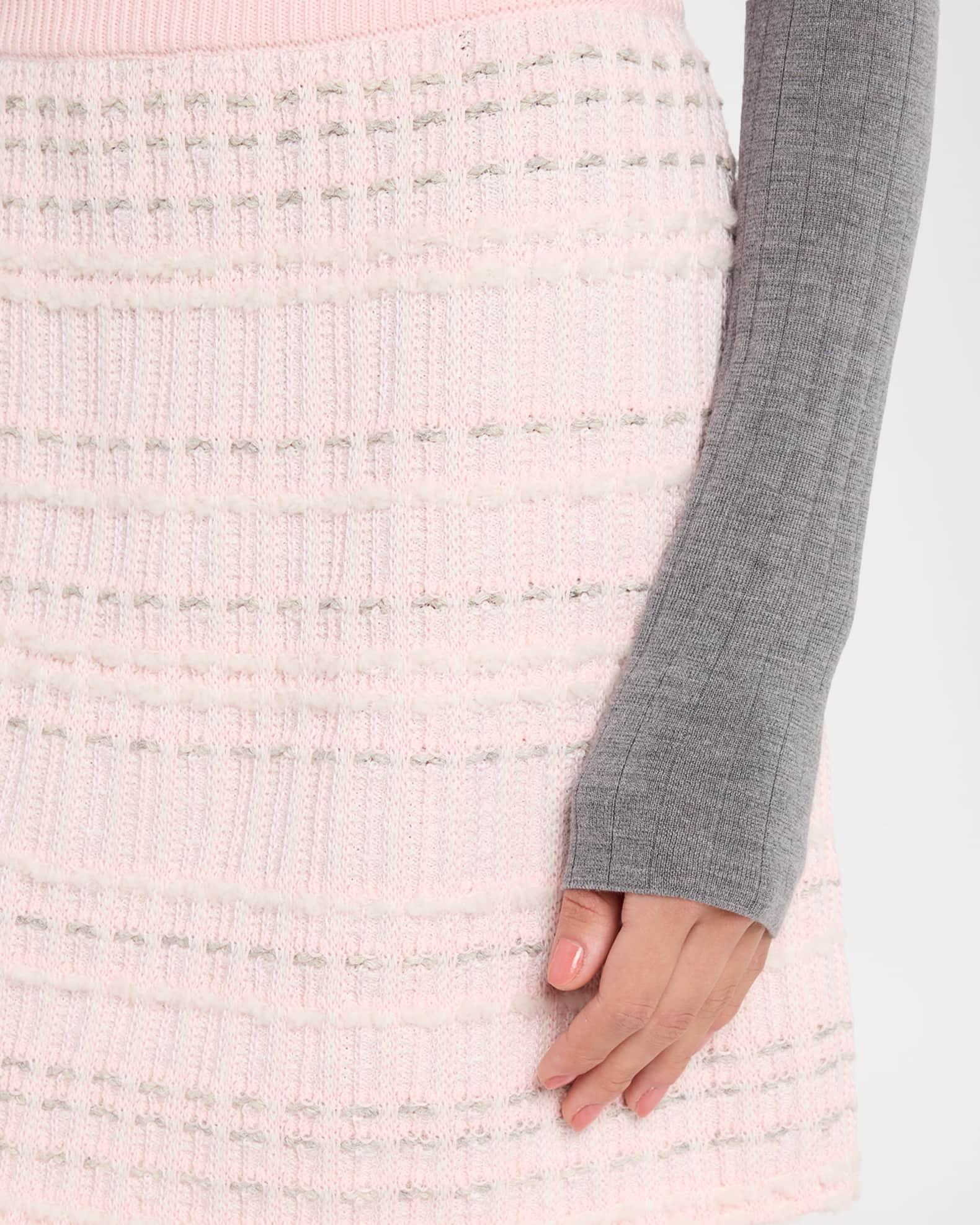 Seersucker Knit Tweed Jacquard Mini Skirt Product Image