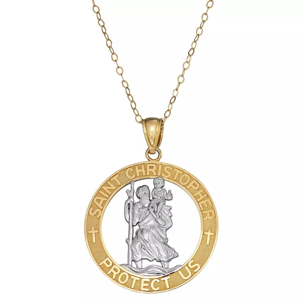 10k Gold St. Christopher Medal Pendant Necklace, Women's, Size: 18" Product Image