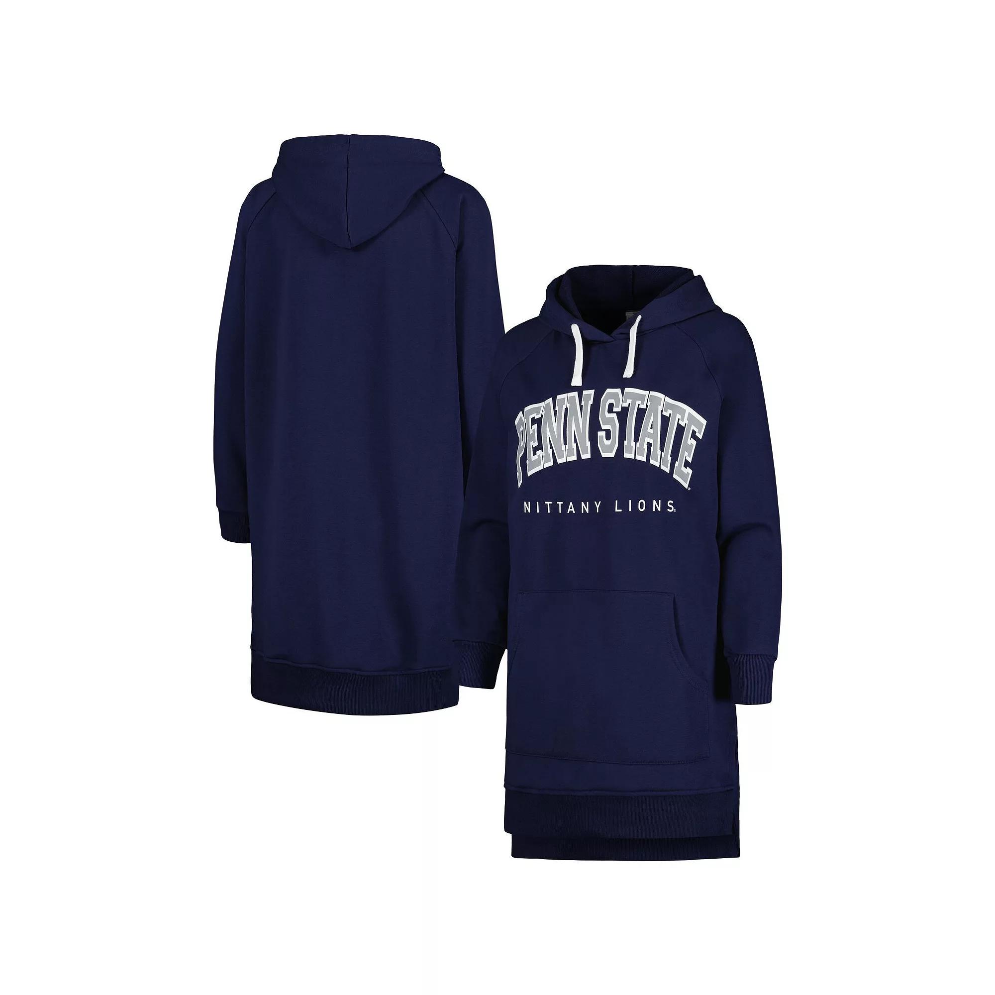 Women's Gameday Couture Navy Penn State Nittany Lions Take a Knee Raglan Hooded Sweatshirt Dress,  Product Image